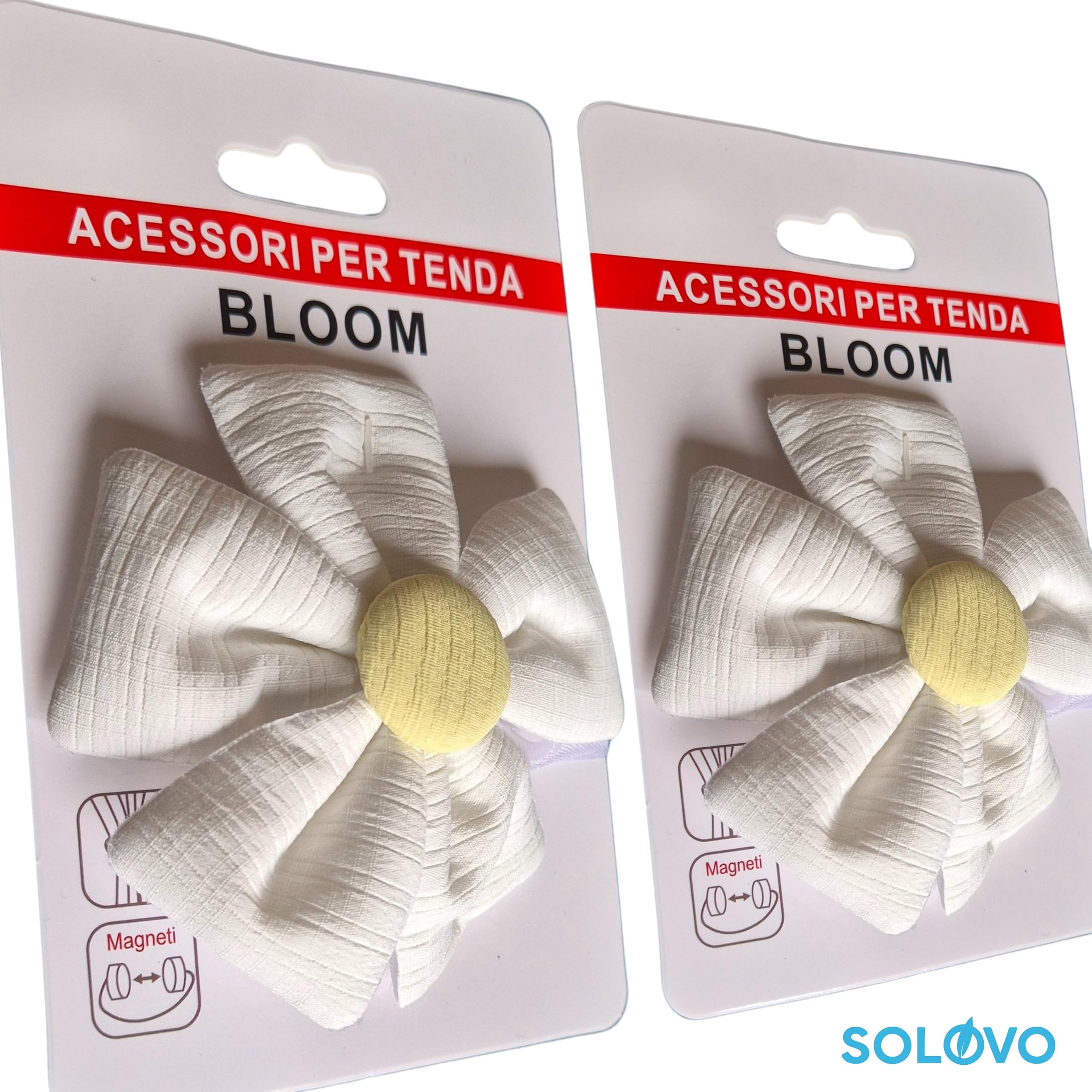 Bloom Coppia Calamite per Tende a Forma di Fiore Bianco