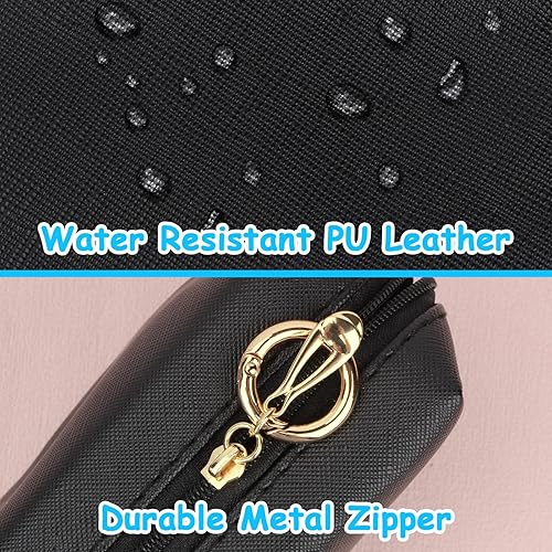 Vista 20 de Desing Wish Mini bolsa de maquillaje con llavero, estuche portátil para lápiz labial, bolsa de piel sintética, pequeña bolsa de cosméticos de viaje