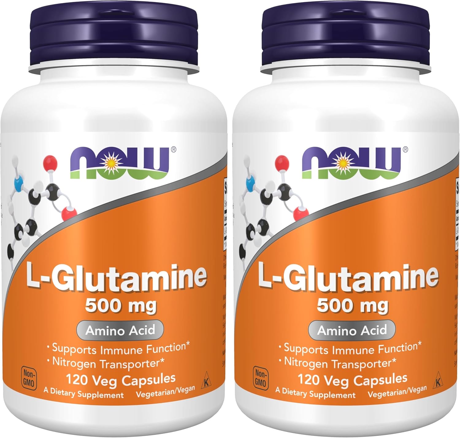 NOW Foods Supplements, L-Glutamine 500 mg, Nitrogen Transporter*, Amino Acid, 120 Veg Capsules