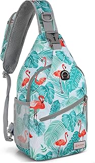 ZOMAKE Sling Bag,Small Crossbody Sling Backpack,Water Resistant Shoulder Daypack for Travel,Anti Thief Chest Bag for Hiking(Flamingo Blue) Global Recycled Standard Global Recycled Standard Global Recycled Standard
