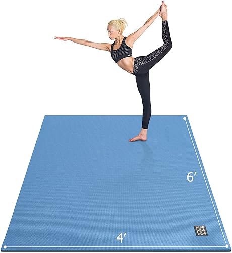 GXMMAT Large Yoga Mat 6'x4'6'x6'7'x5'(7mm9mm), Extra Thick Workout Mats for Home Gym Flooring,Ultra Comfortable Non-Slip Quick Resilient Barefoot