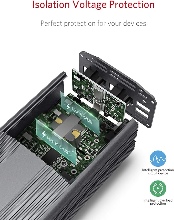 Inversor de Corriente BESTEK 500W para Vehículos 12V a 110V miniatura 3