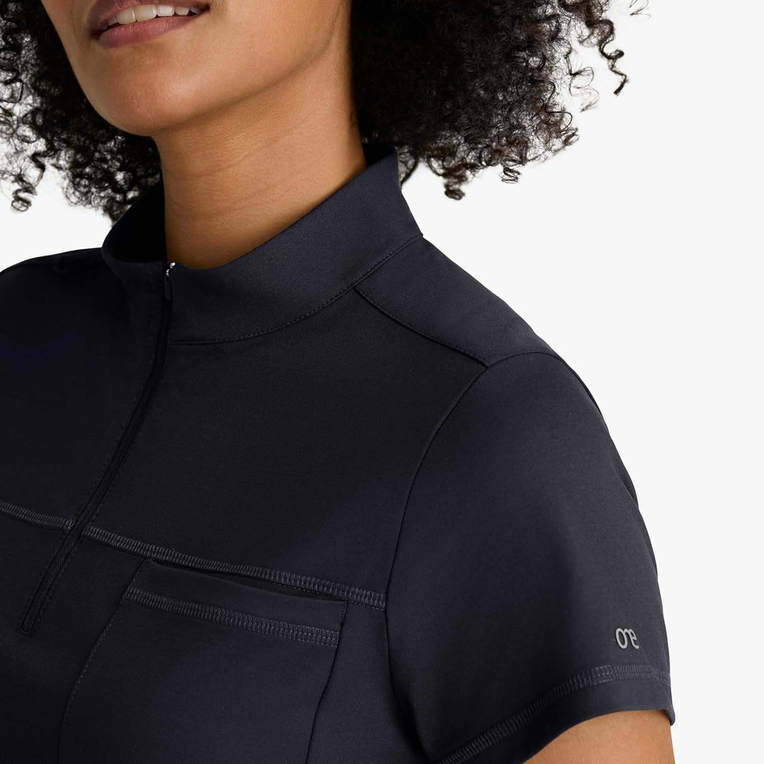 BARCO One Performance Knit Vigor Classic Fit Scrub Top for Women – 3-Pocket Mock Neck Shirt with Moisture Wicking Fabric