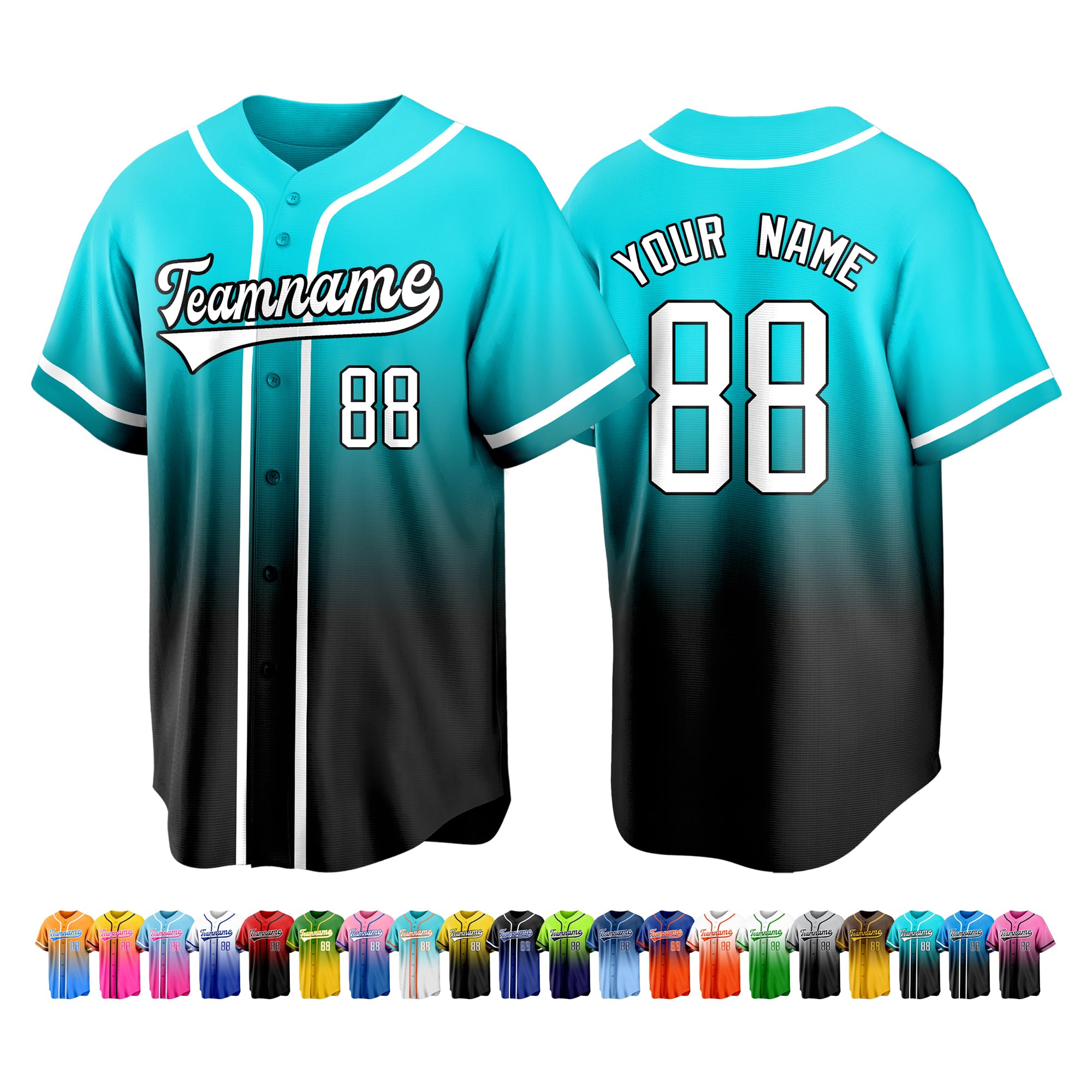 Custom Baseball Jersey for Men Women and Boy Personalized Gradient Baseball Shirts Add Your Team Name Number and Name