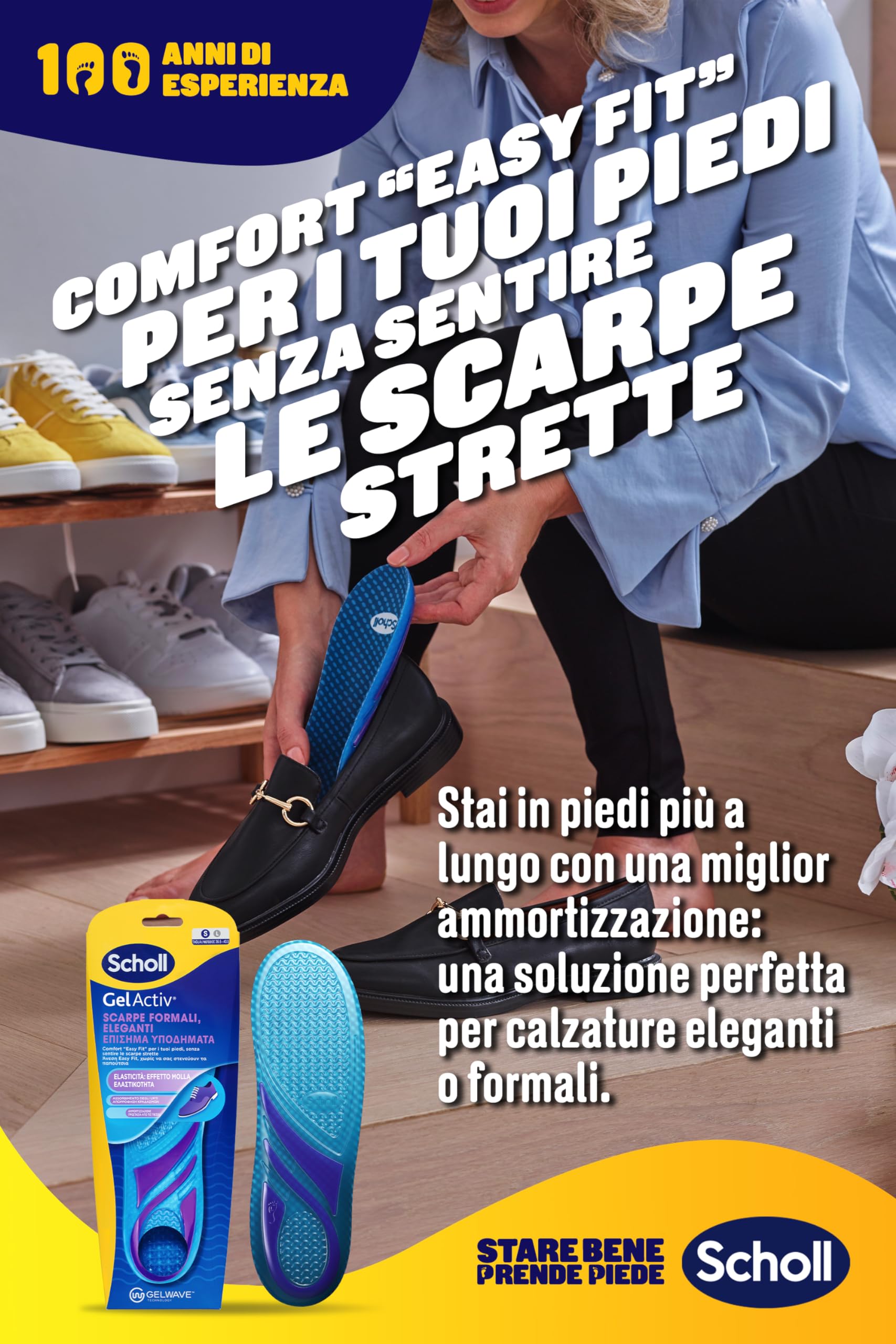 Scholl Solette GelActiv Scarpe Formali ed Eleganti, Solette Sottili con Tecnologia GelWave Ammortizzante, Comfort "Easy Fit" per i Piedi, Senza Sentire le Scarpe Strette, Taglia 35.5-40.5