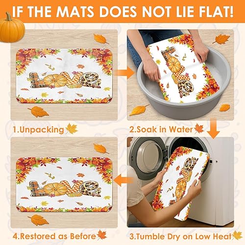 Miniatura 7 de Juego de cortinas de ducha de otoño con tapa de inodoro y alfombras antideslizantes, calabazas brillantes con hojas de arce, 4 cortinas de ducha