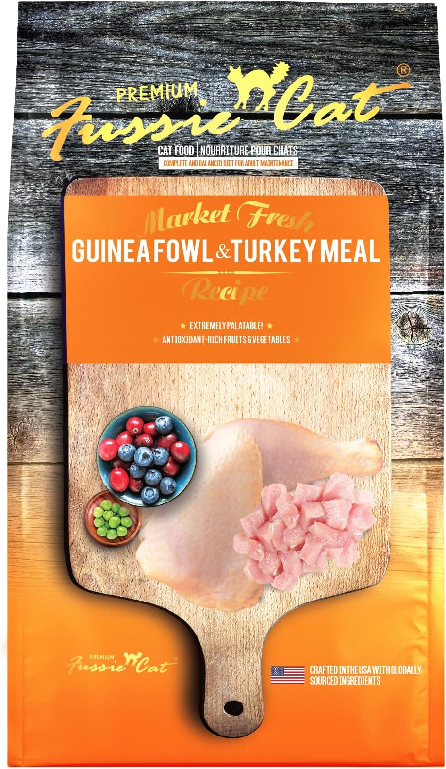 Fussie Cat Market Fresh Guinea Fowl & Turkey Meal Formula Grain-Free Dry Cat Food 4lb