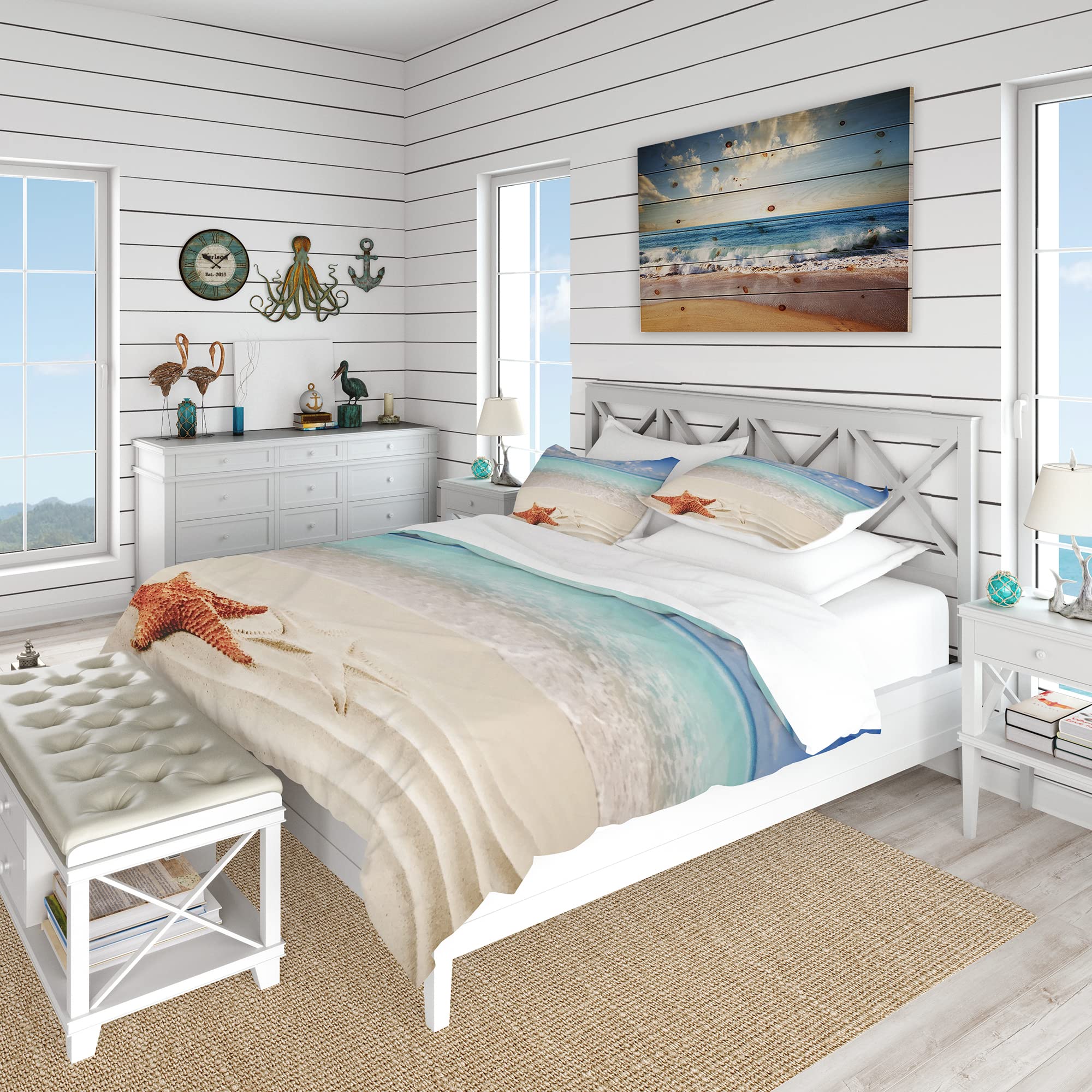 Parure de lit étoile de mer pour une ambiance plage des Caraïbes