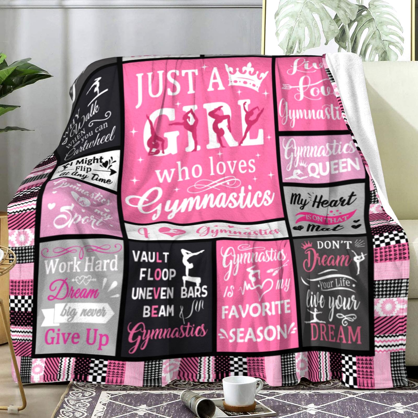 ISSOUS Gymnastics Blanket Gifts for Girls,Funny Gymnasts Stuff Gifts for Girls,Gymnastics Barbie Blankets and Throws for Teens Kids Lovers 50
