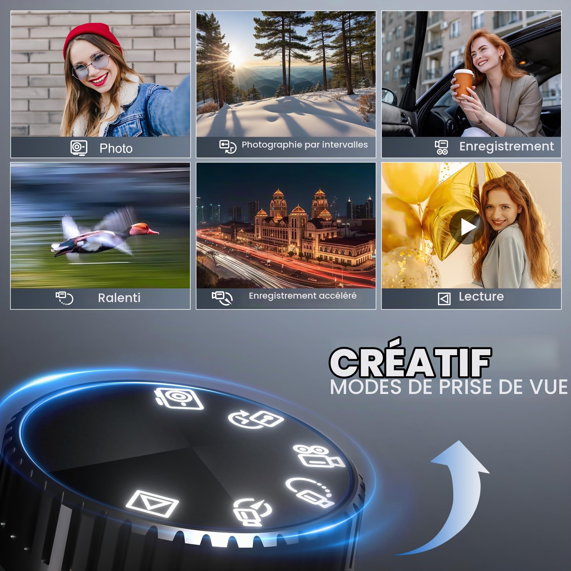 G-Anica Appareil Photo numérique, 48MP pour la Photographie avec WiFi et contrôle d'application, 4K Vlogging Camera, Parfait pour Les utilisateurs débutants et Les débutants avec Macro&Wide Lens