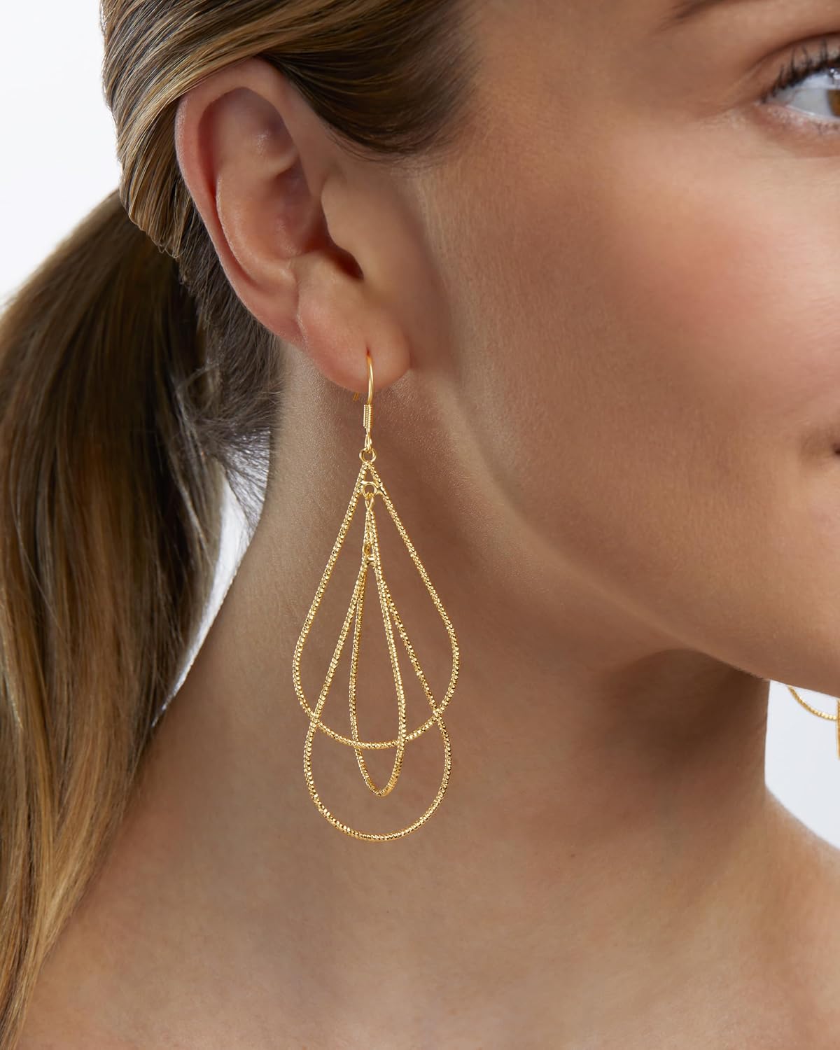 MILLA Teardrop Earrings - Designer Silver Statement Earrings or Gold Dangle Earrings for Women Trendy Upscale Dangly Earrings - Image 4