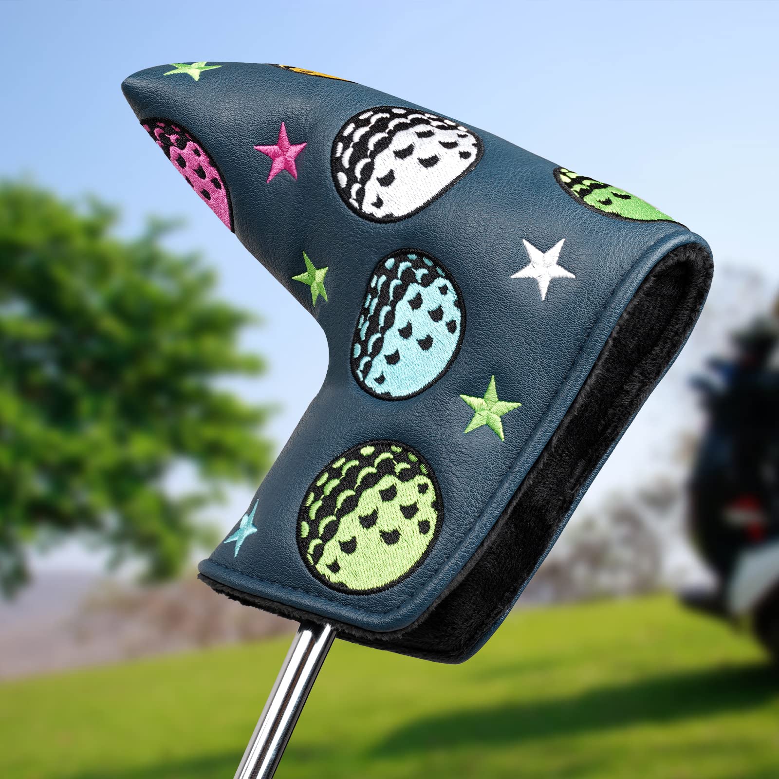 Golf Club Putter Head copre lama/quadrato Mallet Headcover PU Leather