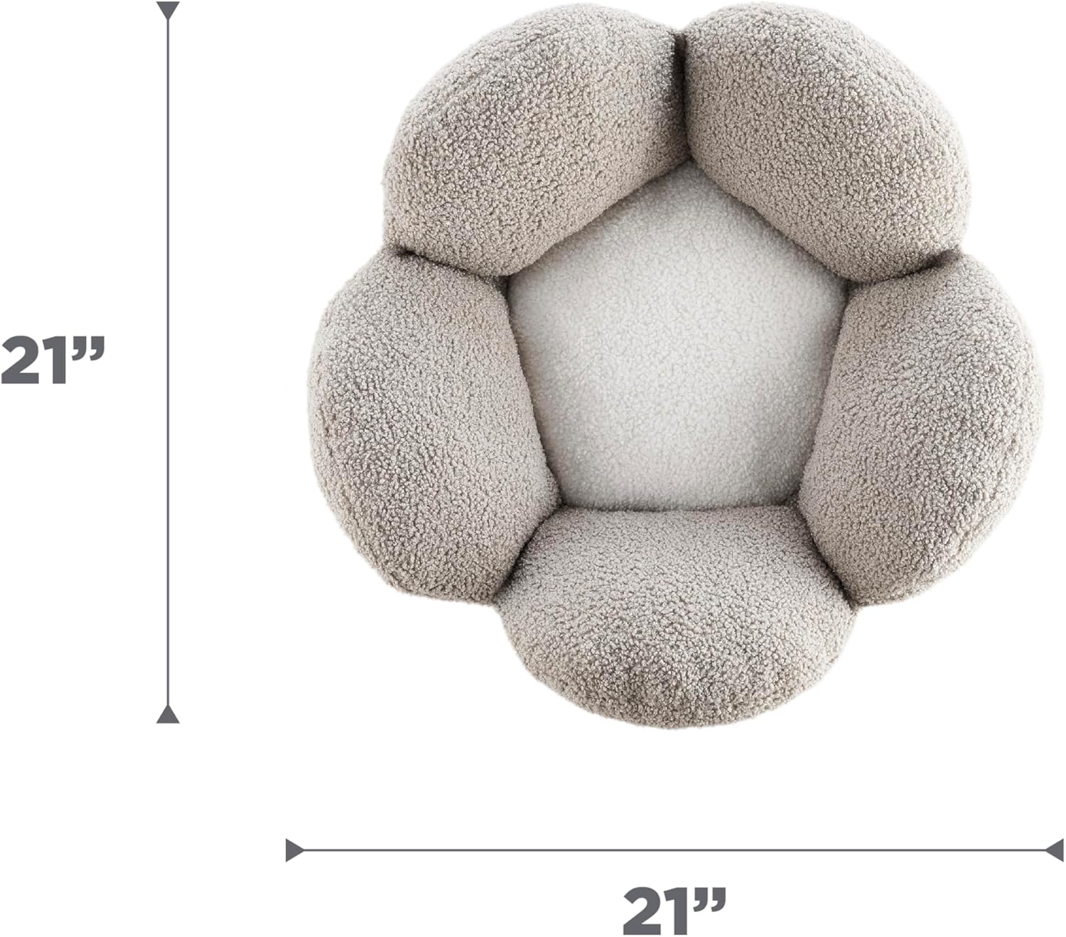 Catstages Purrfect Petals Flower Cat Bed with Plush Support and Raised Sides, Tan, 21 in - Secure, Soft, Comfortable Bed for Cats and Kittens