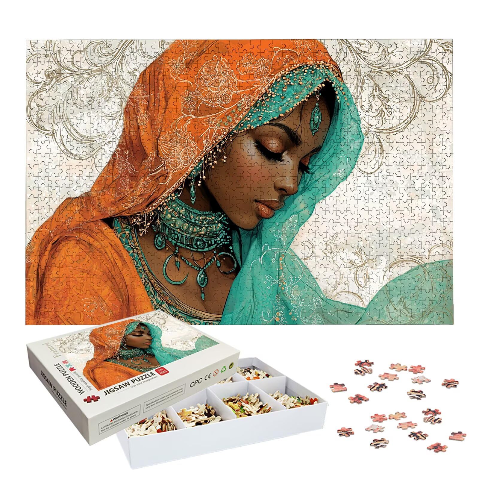 Puzzle 2000 elementów dla dorosłych, afrykańskie puzzle dla dorosłych i dzieci, duże drewniane puzzle z pudełkiem, gra koncentracyjna dla dorosłych, 2000 elementów puzzli dla kobiet do dekoracji ścian