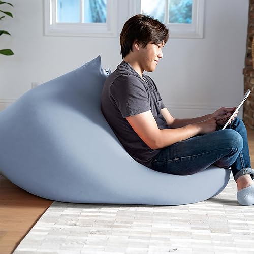 Miniatura 8 de Yogibo Puf corto para adultos, niños y adolescentes con relleno, suave, afelpado, cómodo, sensorial, sofá biplaza, funda lavable, neutro brillante