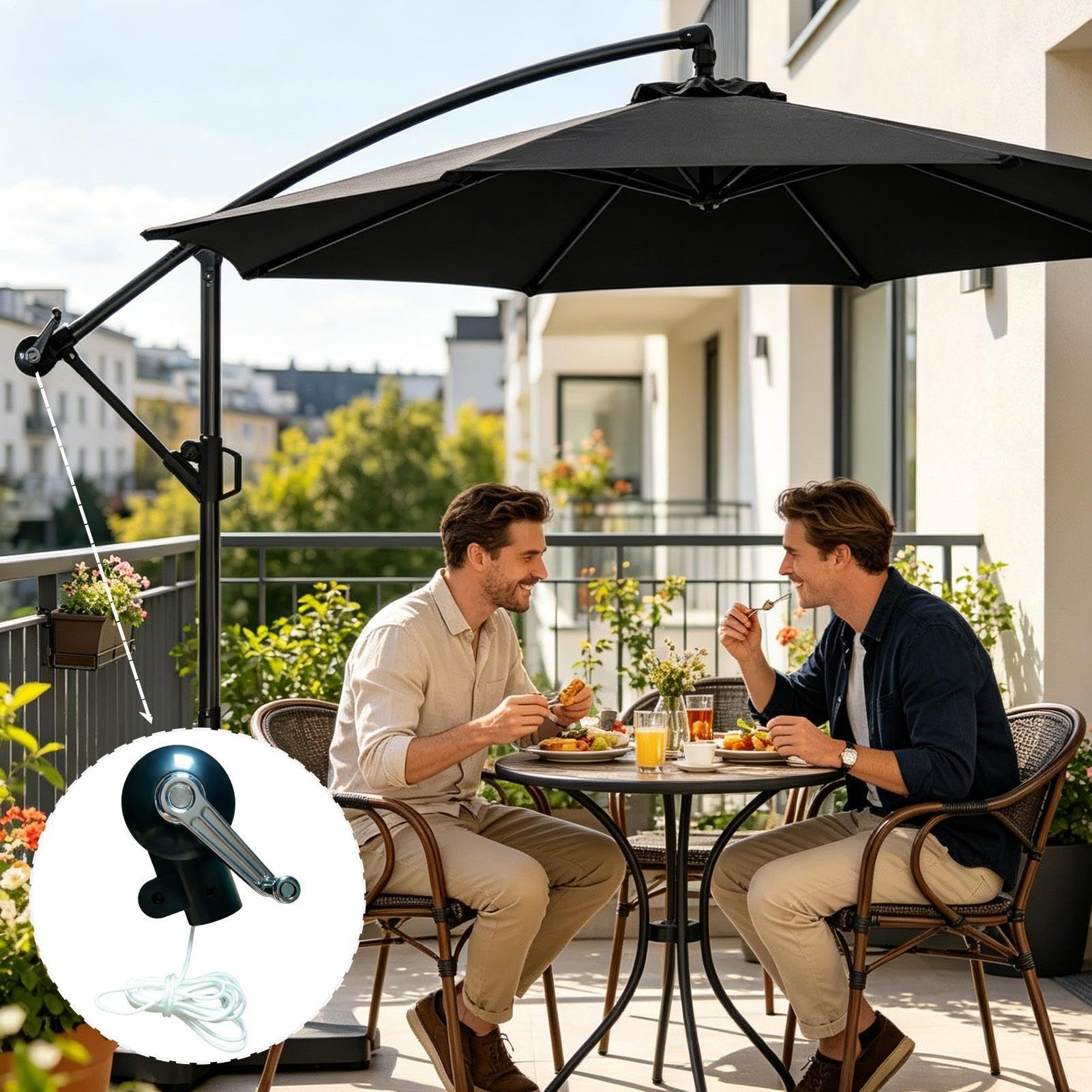 Schirmkurbel Ersatz | Wetterschutz Sonnenschirm Aufsatz | Terrassen-Schirm Kurbelgriff - für Erwachsene Jugendliche Hof Markt Garten Hof Hinterhof