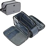 ZEEMO Travel Toiletry Bag for Men, Medium Water-Resistant Double-Sided Full-Open Dopp Kit, Versatile Organizer for Shower and Hygiene Accessories, Bathroom Essentials, Cosmetics, Large, Grey