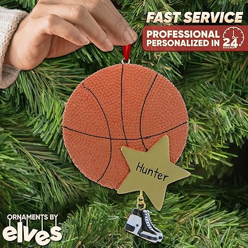 Miniatura 2 de Adornos de baloncesto personalizados, mini adornos de jugador de baloncesto para árbol de Navidad Pelota de baloncesto 3d,Niño afroamericano,Chica