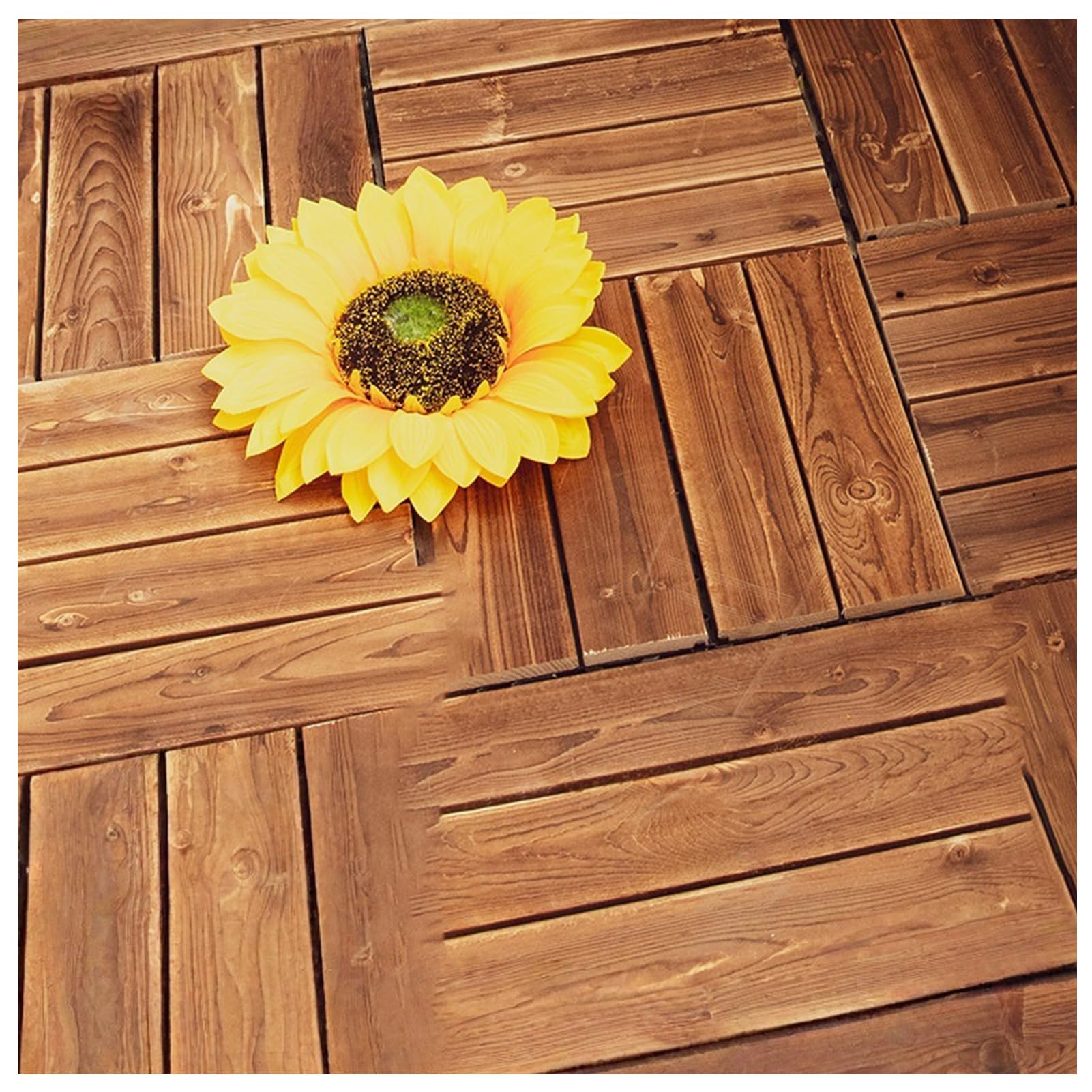 Baldosas de madera para terraza y suelo exterior entrelazado de pino