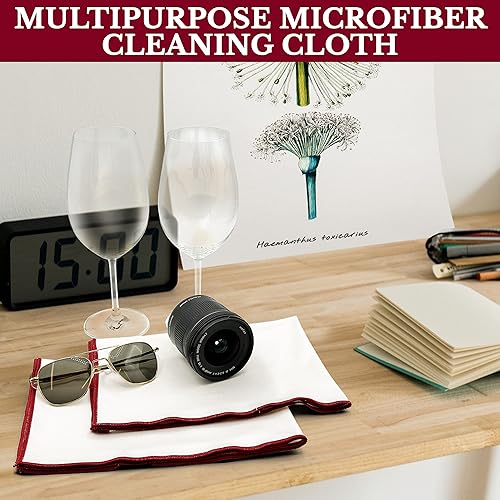 Miniatura 3 de Paquete de 6 paños de microfibra para pulir copas de vino de alta calidad, toallas de secado grandes sin pelusa para lentes, copas, cristalería,