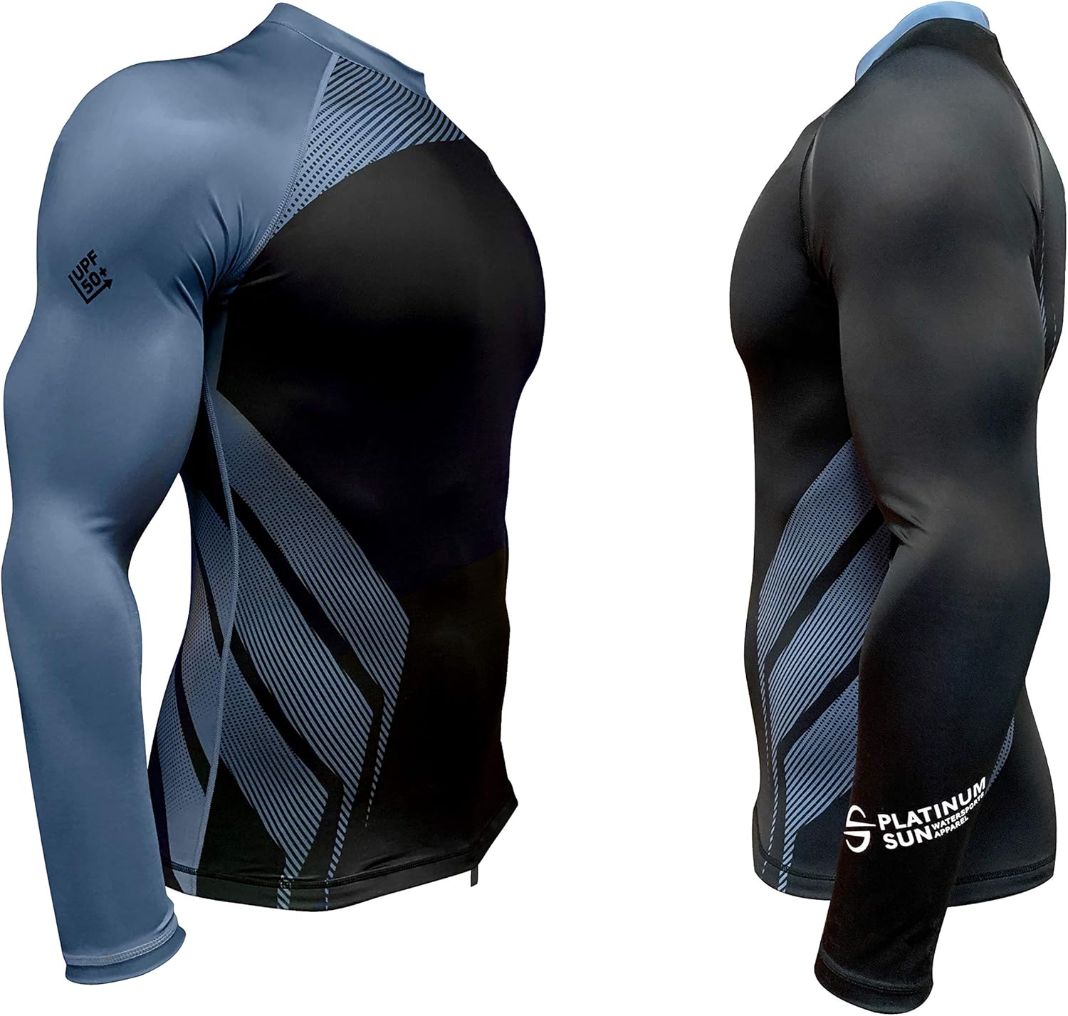 UPF 50+ Rash Guard for Men Long Sleeve Swim Surf Shirt - Tight Fit UV Rashguard