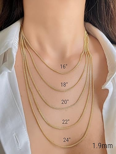 Miniatura 4 de Cadena de eslabones cubanos de oro real de 14 quilates 0075in 0085in 0114in 0150in collar con colgante de cadena cubana de corte de diamante