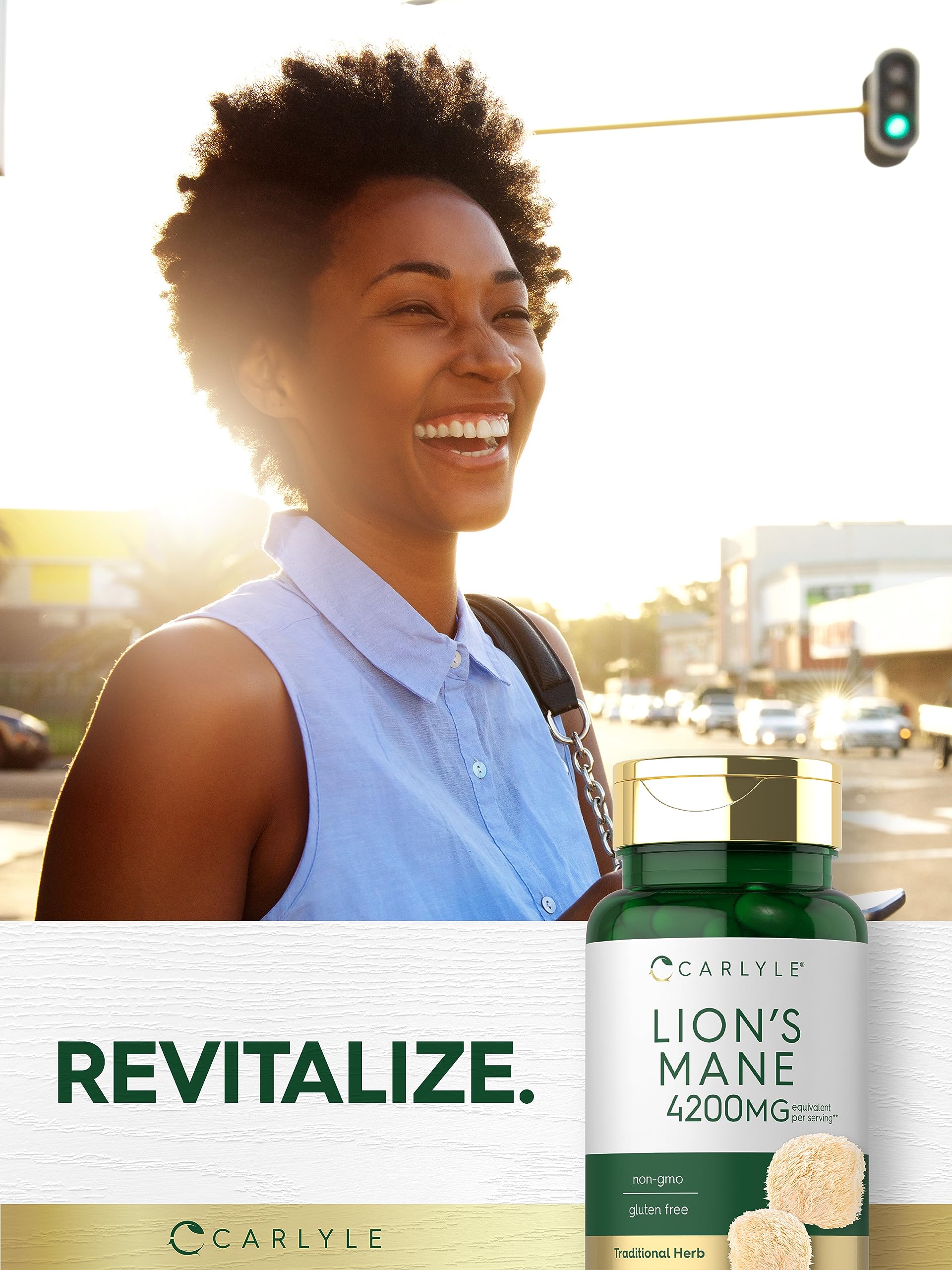 Carlyle Lions Mane Supplement Capsules | 4200mg | 60 Count | Vegetarian, Non-GMO & Gluten Free