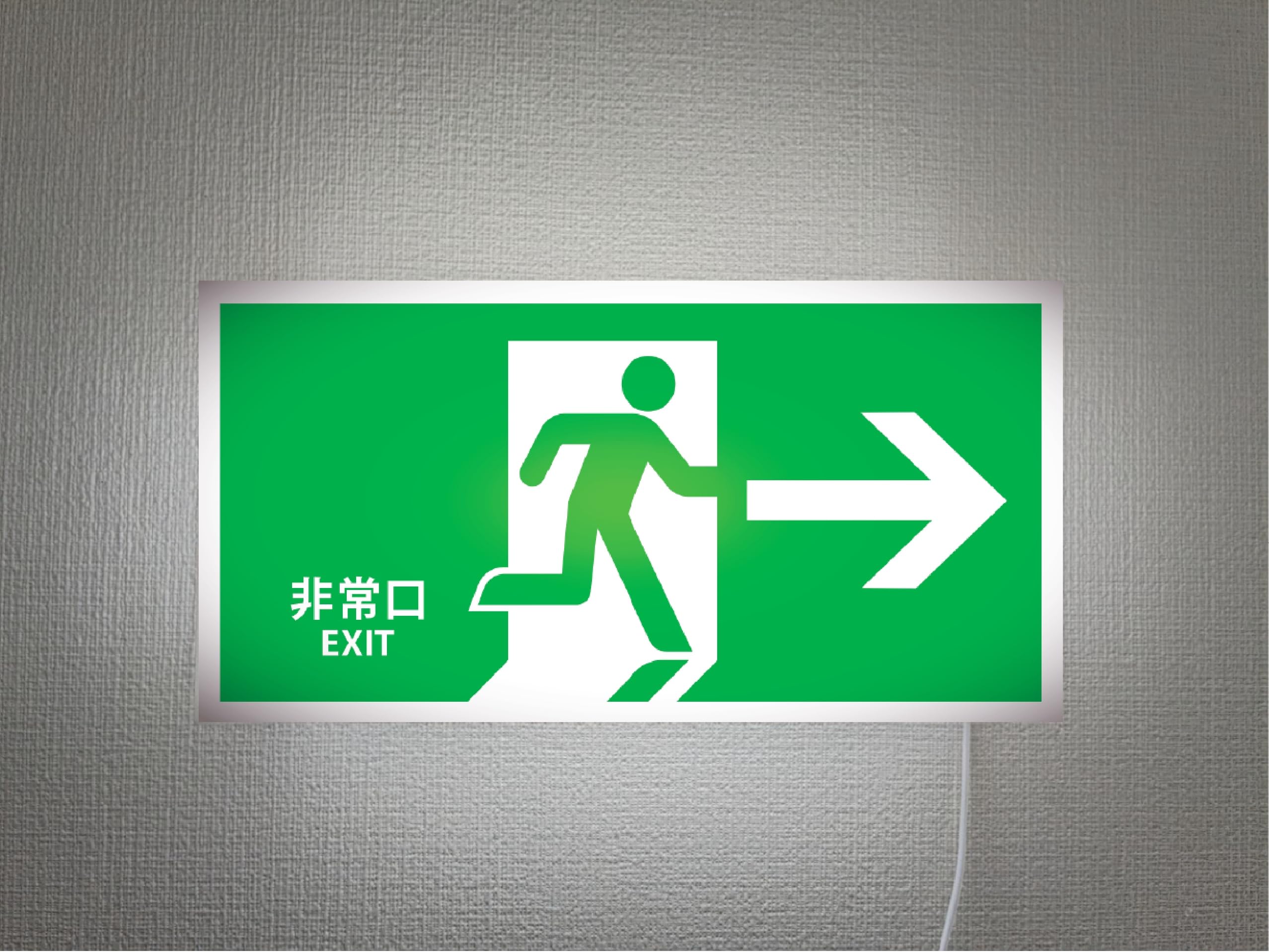 Amazon | 【Lサイズ】非常口 出口 避難誘導 避難灯 災害 火災 おもしろ 