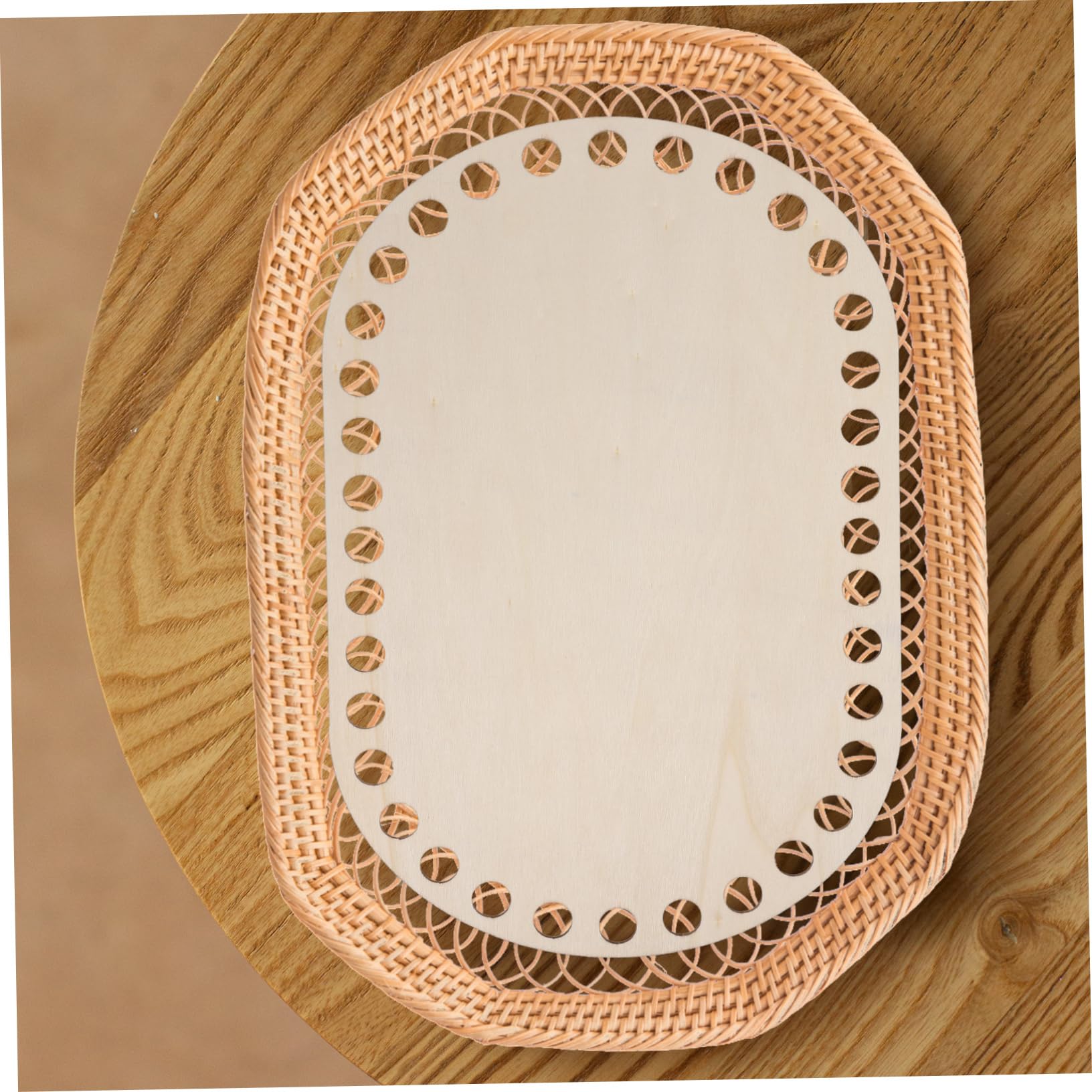 4 Stück Holzkorbböden für Häkelkörbe Oval Rund zum Selbermachen