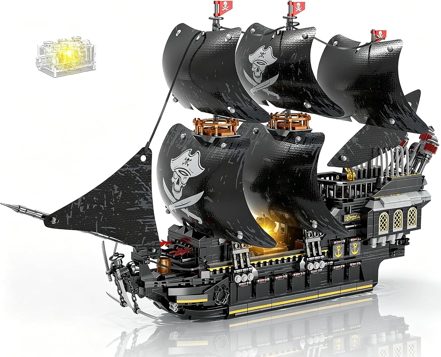 Pirate Ship Building Set 2288 PCS w/LED Lights & Display Stand