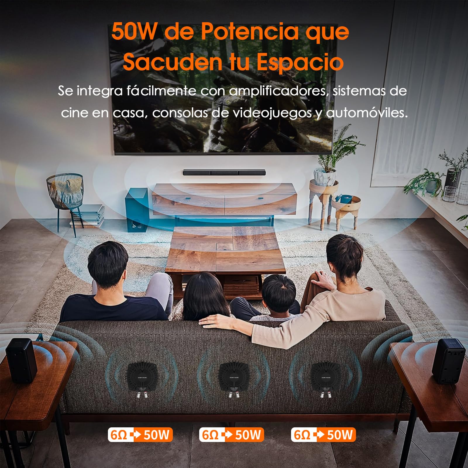 Douk Audio BS-1 Bass Shaker: 50 W de alta potencia Buttkicker - Transductor táctil - Bajos de subwoofer para cine en casa, audio de coche y silla de juegos con inmersión por vibración (1 par)
