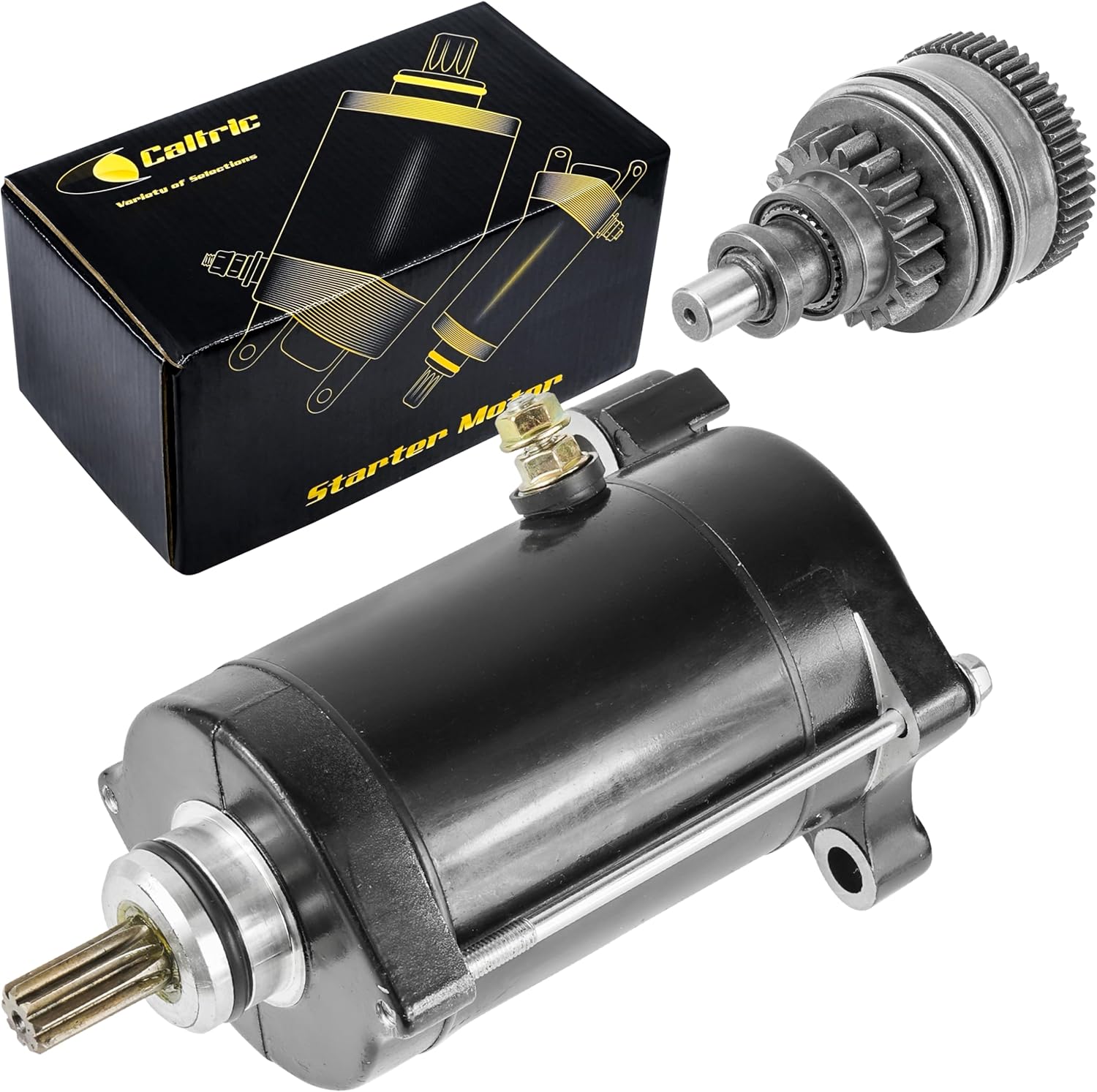 Caltric Starter and Drive Bendix Compatible with Yamaha Wave Runner 700 Xl700 Waverunner 1999-2004