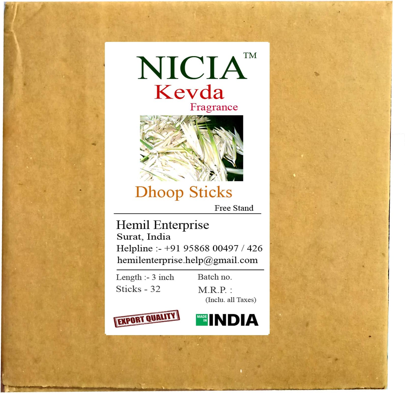 Nicia Kevda Dhoop Sticks Floral Dhoop ()