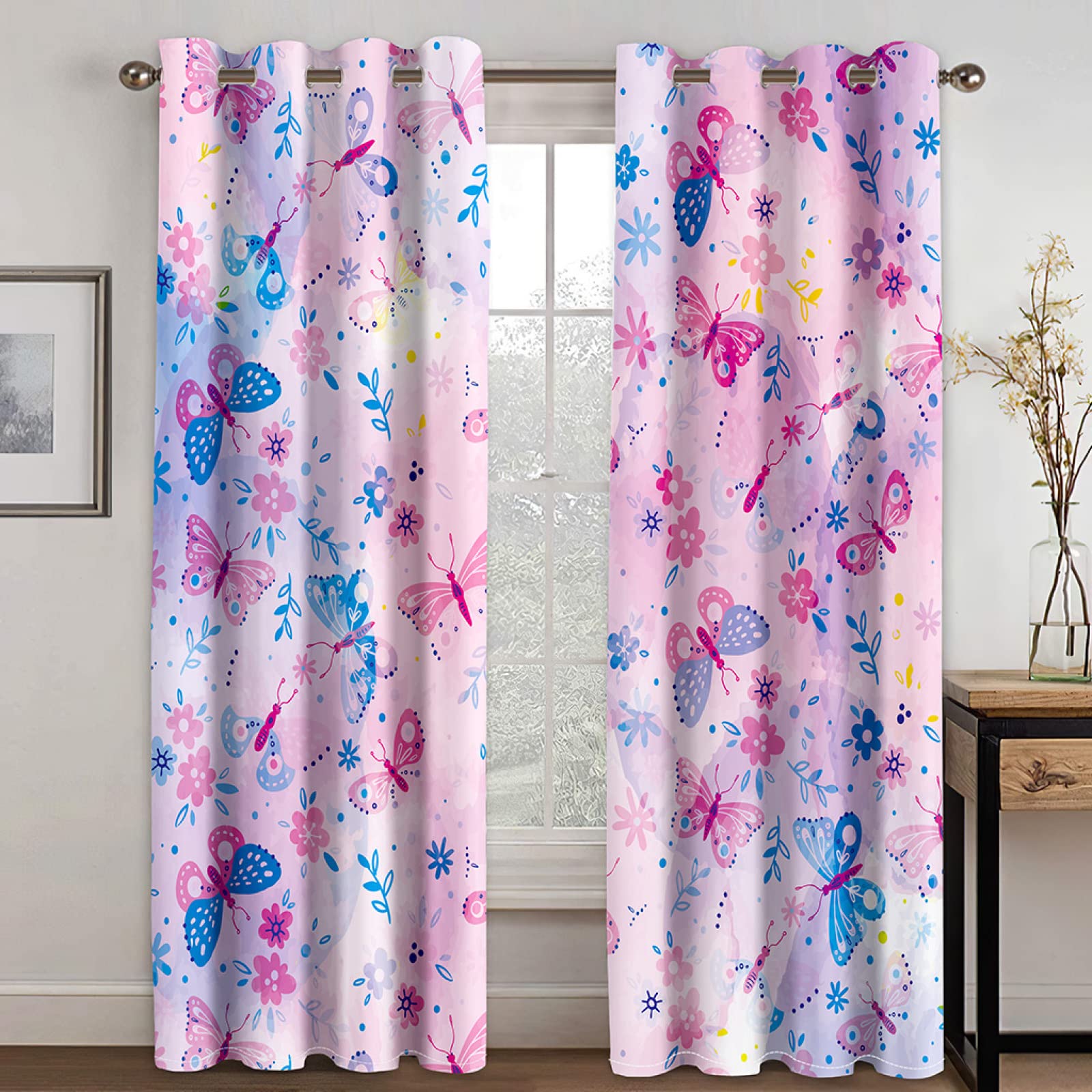 Amazon｜ZWGQZYTXかわいい 3D プリンセススタイルの遮光カーテン子供と