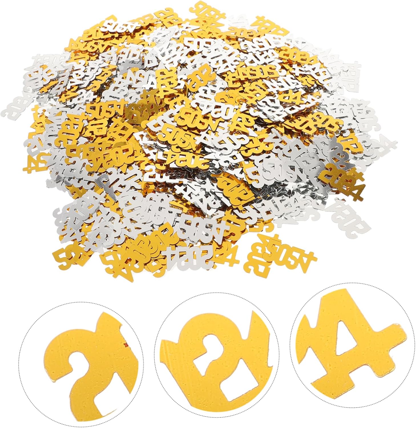 NUOBESTY 5pcs Year Party Confetti Decorations of Glitter Table Confetti Gold Silver for Celebrations Events and Festive Decor