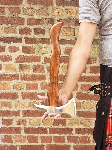 Miniatura 3 de Hacha vikinga de acero inoxidable forjado hecho a mano, hacha con funda de cuero, hacha de lanzamiento, hacha de campamento, mango de madera maciza