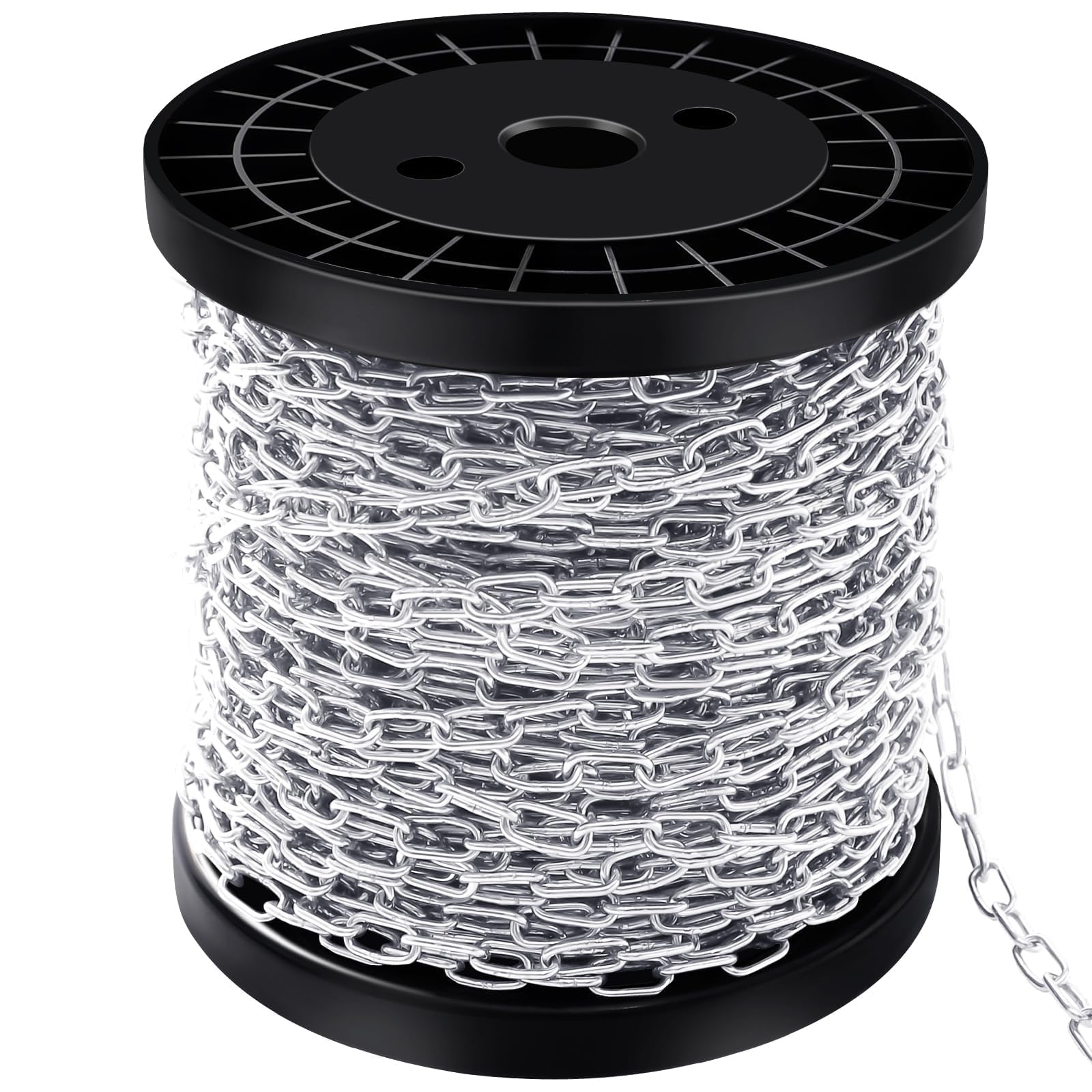 Photo 1 of 100 ft 1/12" Stainless Steel Hanging Chain Metal Chain Link Light Duty Chain Utility Chain Jack Chain for Home Outdoor Camping Hanging (2mm*30m)
