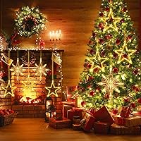 Vista 3 de 5 Piezas Luces Navideñas para Ventana Decoraciones Letrero Iluminado de Navidad Blanco Cálido Funciona con Pilas Telón de Fondo Luces de Silueta