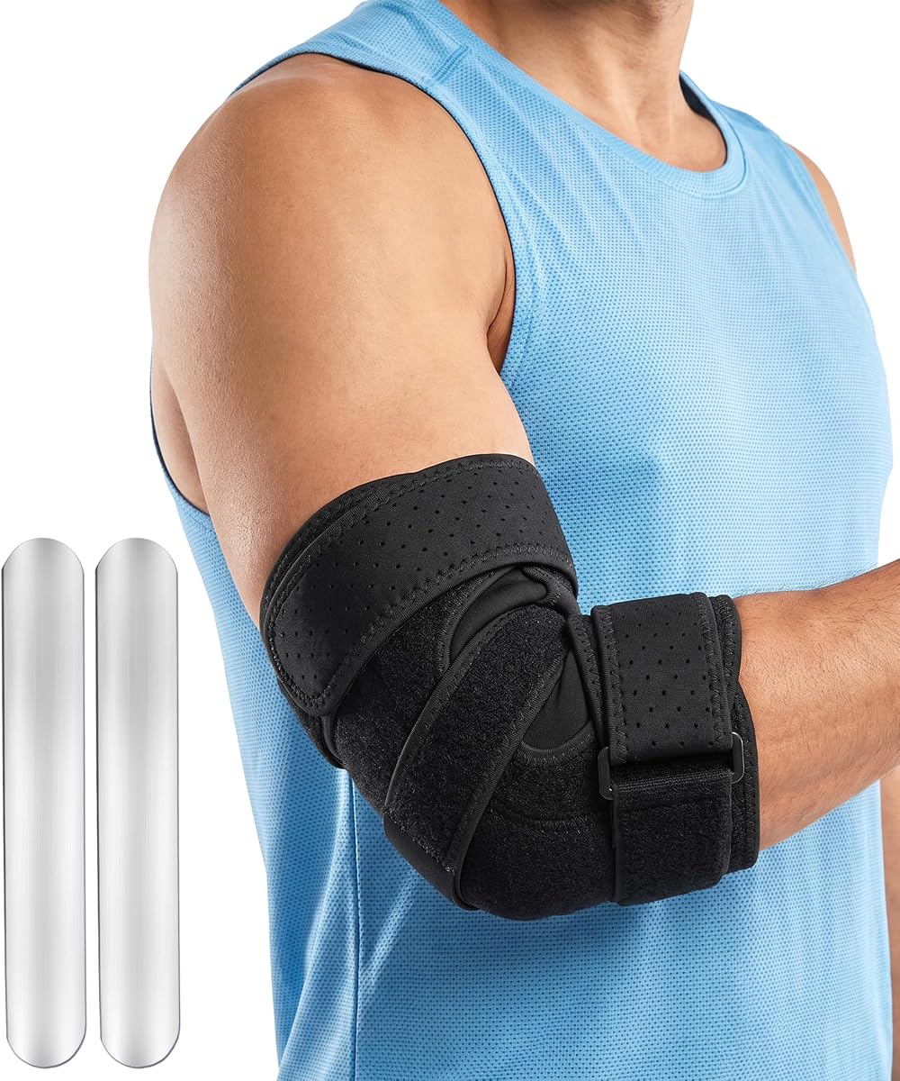 Elbow Brace for Cubital Tunnel&Ulnar Nerve，Adjustable Elbow brace for Night Support,Elbow Pain Relief for Men and Women