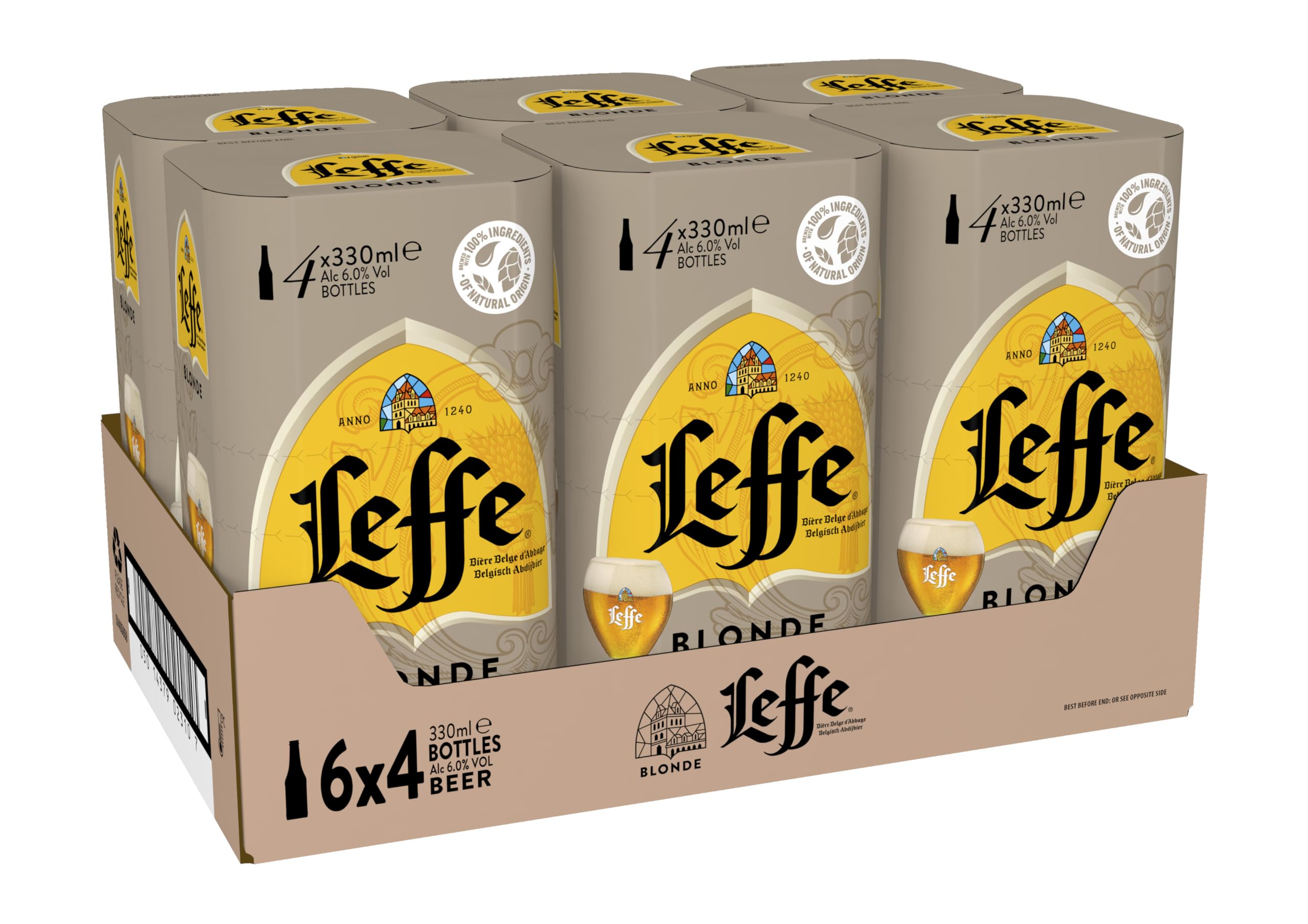 Leffe Blonde Beer Bottle 24 x 330ml