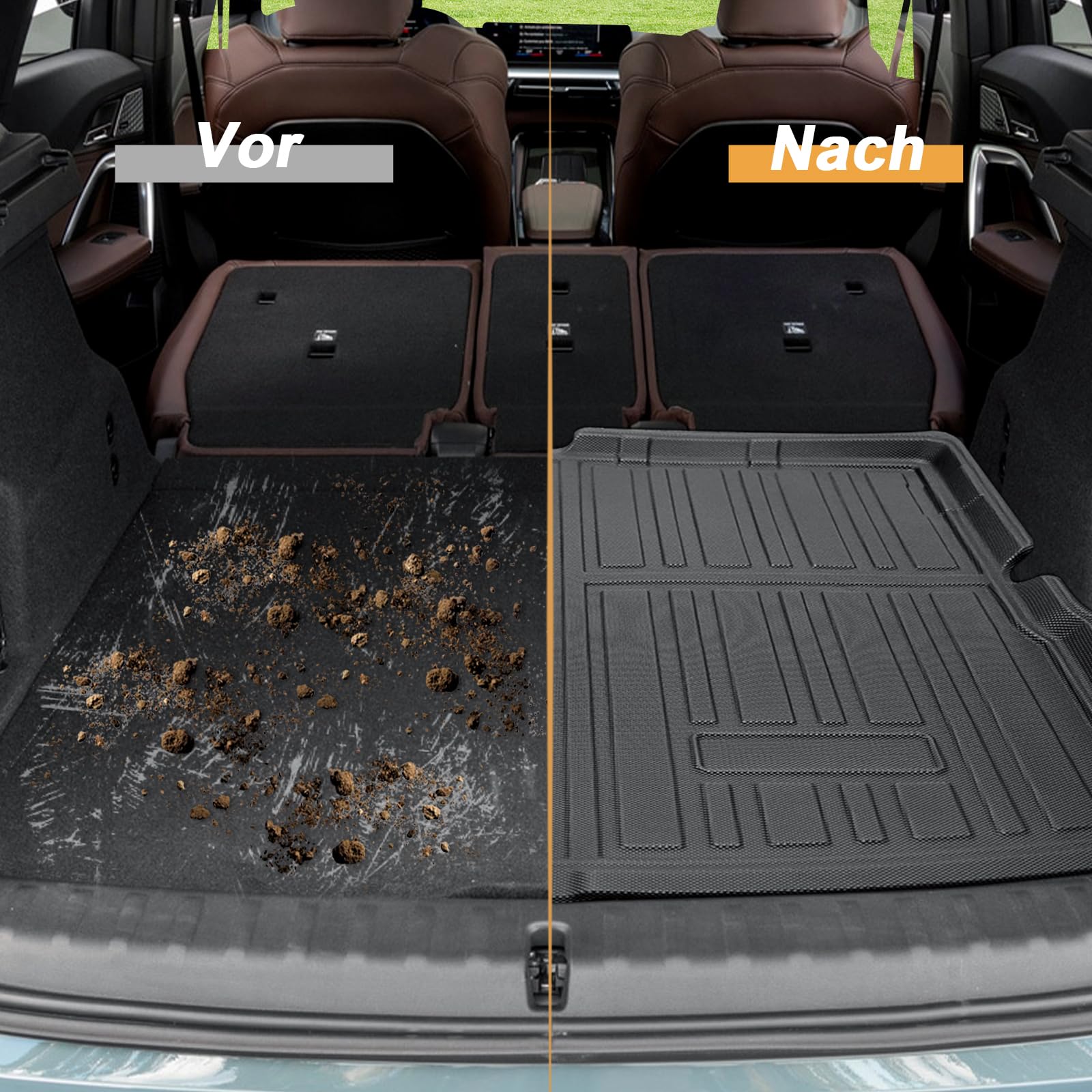 ECOZEN kofferraumwanne für BMW x1/ix1 U11 2022-2026 aus TPE Allwetter Original 3D-Scan Kofferraummatte, wasserdicht verschleißfest Laderaumwanne Hohe Passform Hoher Rand Matte BMW X1 U11 Zubehör