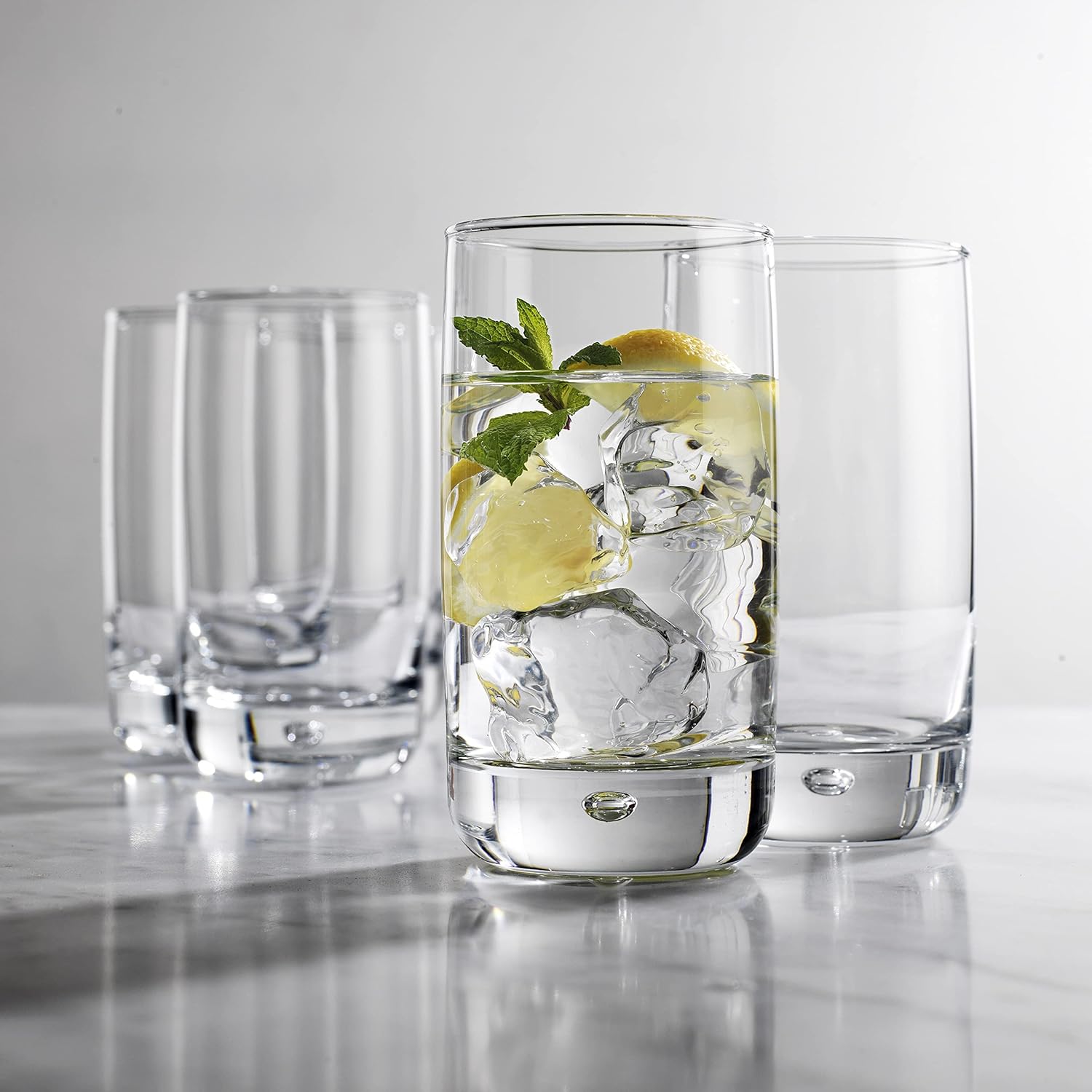 Buy Set of 8 Highball Glasses Heavy Base Cocktail Drinking Glasses 16