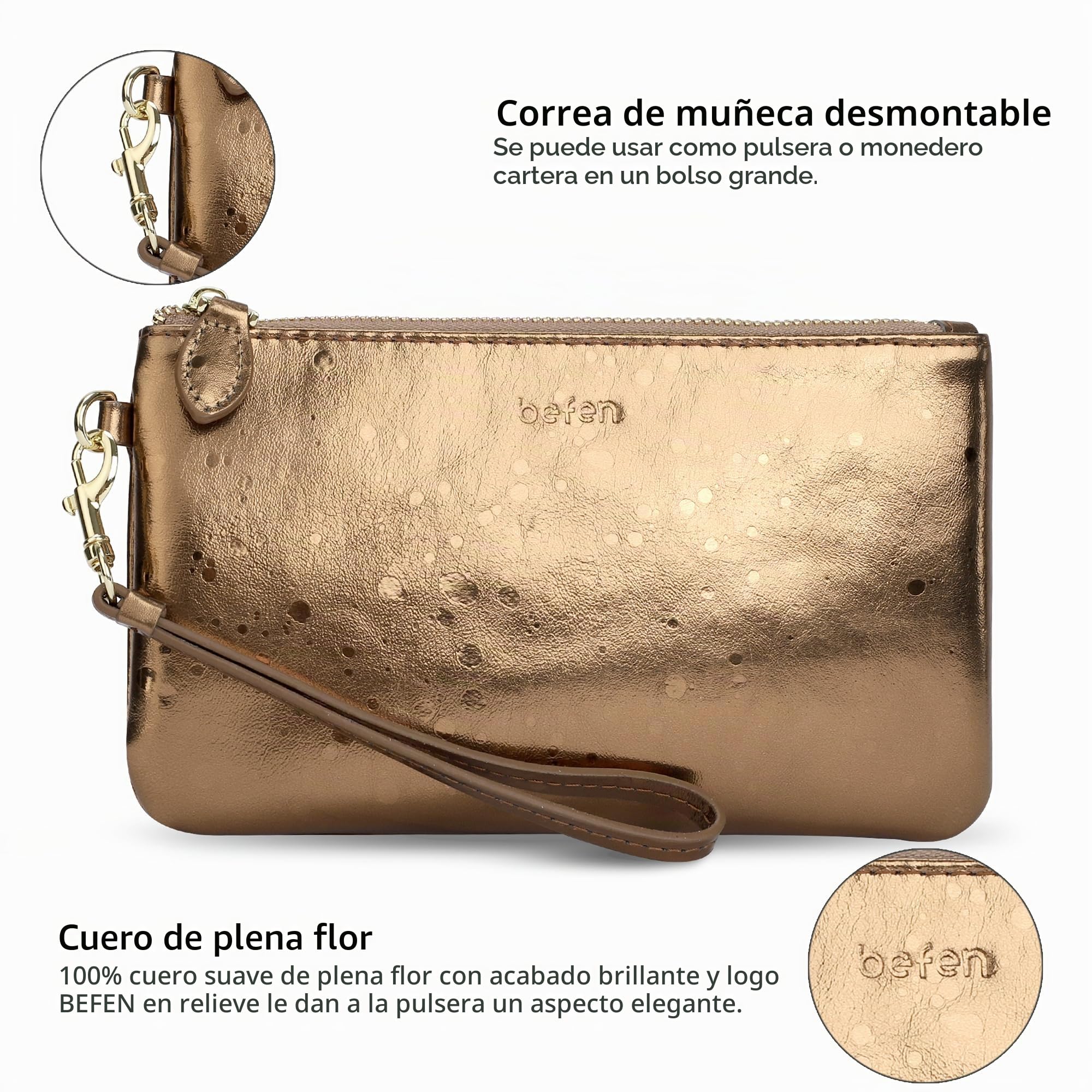 befen Riñonera de piel auténtica para mujeres, niñas, adolescentes, estudiantes