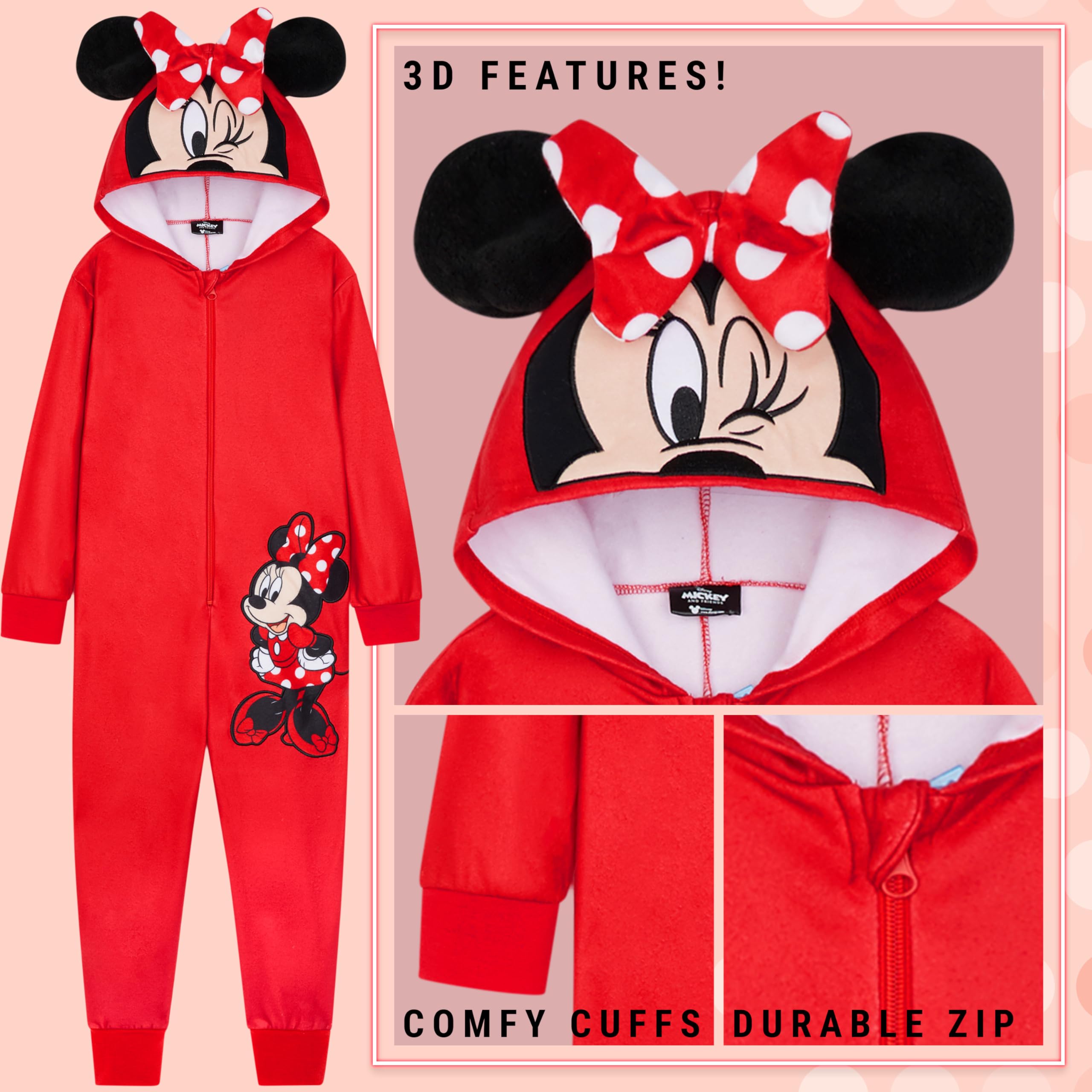 Disney Stitch Fleece Kids Onesie Hooded Onesie for Kids Toddlers Teenagers 2-14 Years Kids PJs Loungewear Stitch Gifts