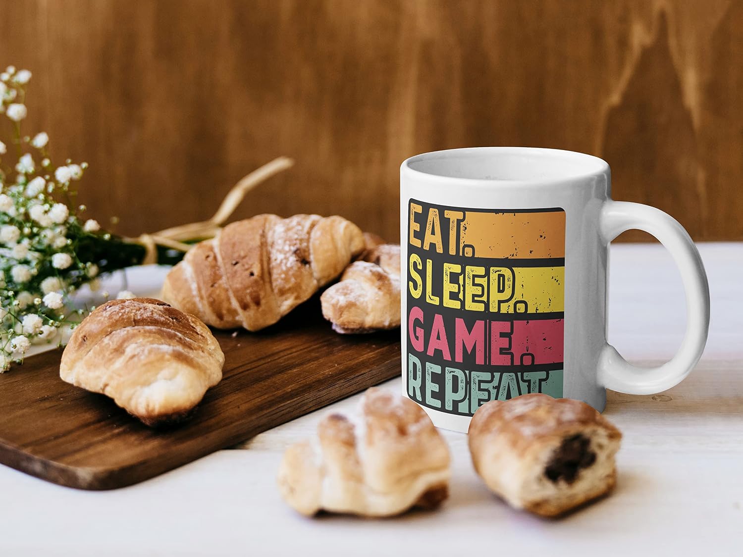 Stuff4 Birthday Mug Gifts for Men Women Him Her, Eat, Sleep, Game, Repeat - Image 3