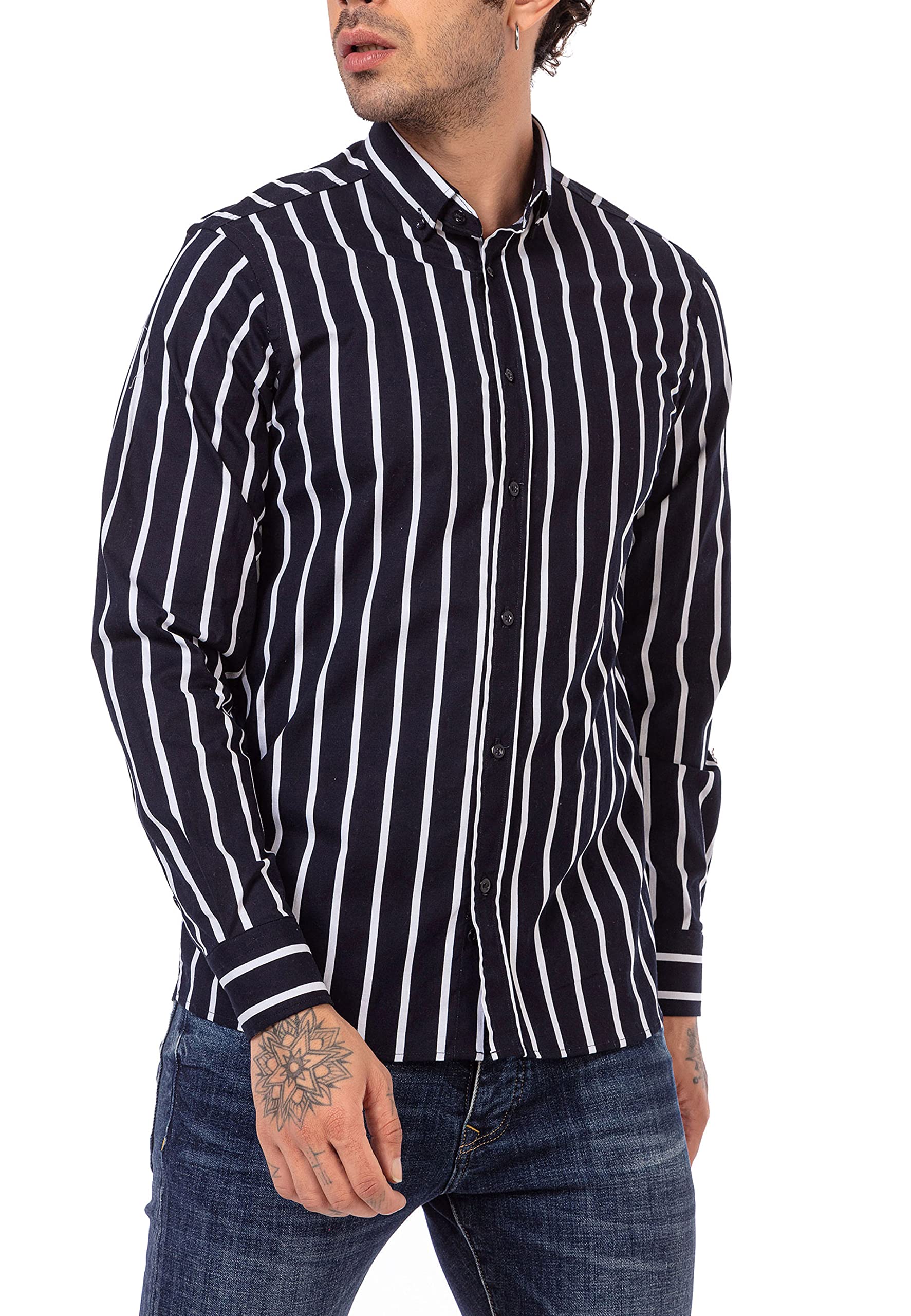 RED BRIDGE Redbridge Camisa Manga Larga con diseño a Rayas para Hombres