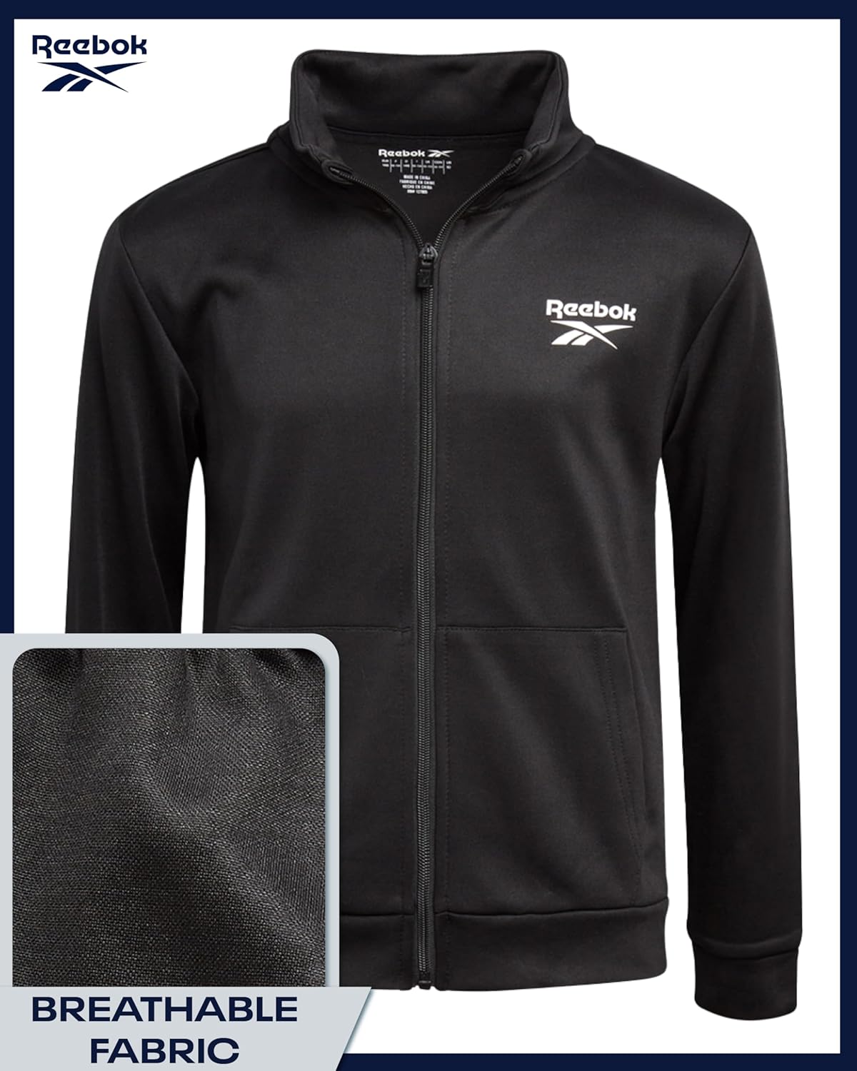 Reebok Boys Joggers Set - 3 Piece Boys Tracksuit Set with Tricot Zip Up Jacket Athletic Cotton T-Shirt and Jogger Sweatpants - Image 4