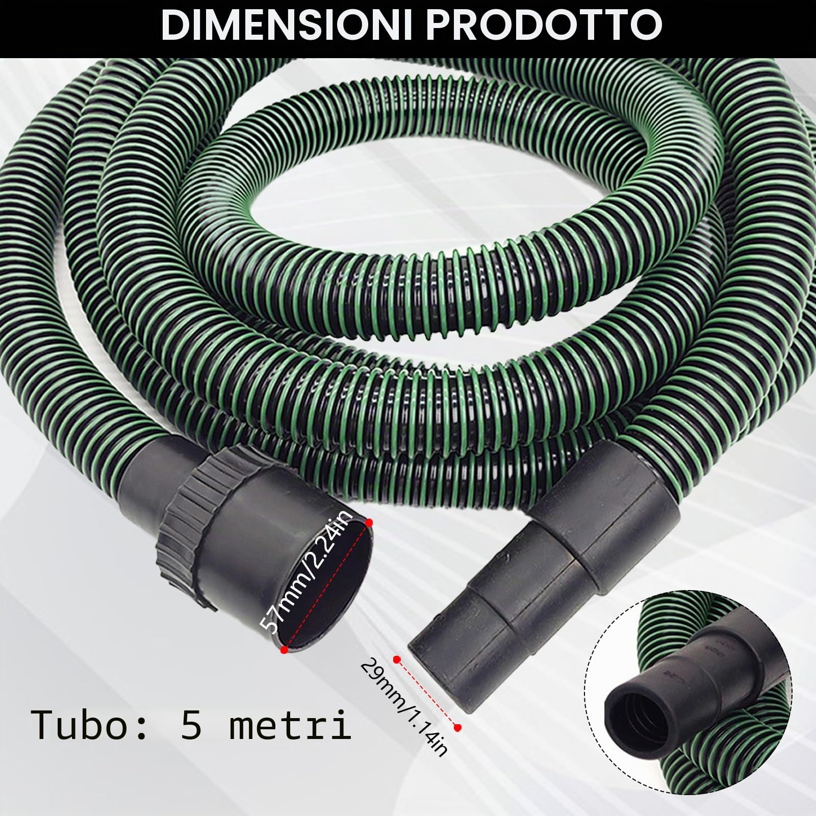 Tubo di Aspirazione Della Polvere, Tubo flessibile di aspirazione Ø 35 mm compatibile con Festool-Dust Collection Hose Antistatico per Aspirapolvere D27 Accessori per aspirapolvere