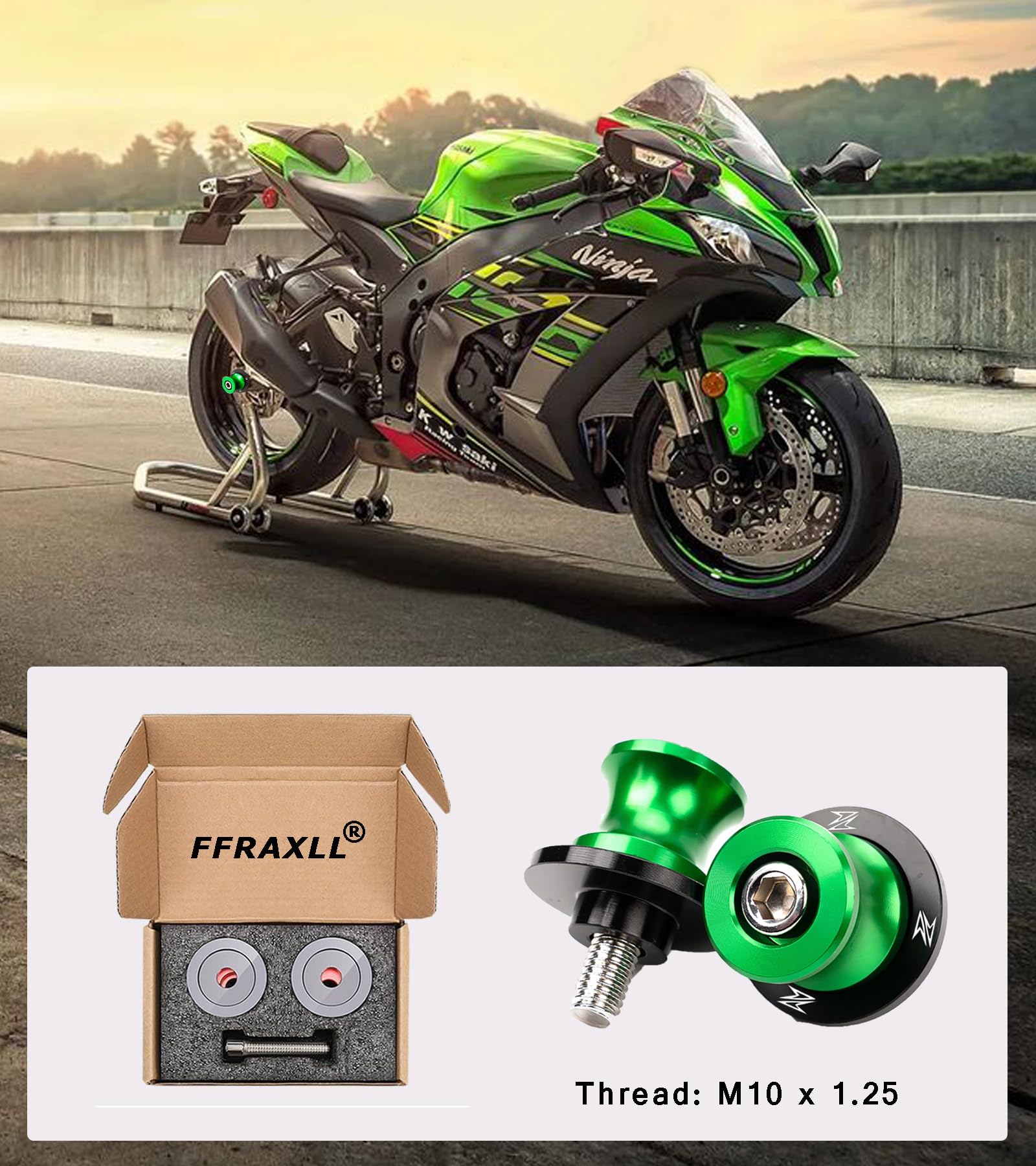 FREAXLL 10MM M10x1.25 Swingarm Spools Sliders Stand Universal