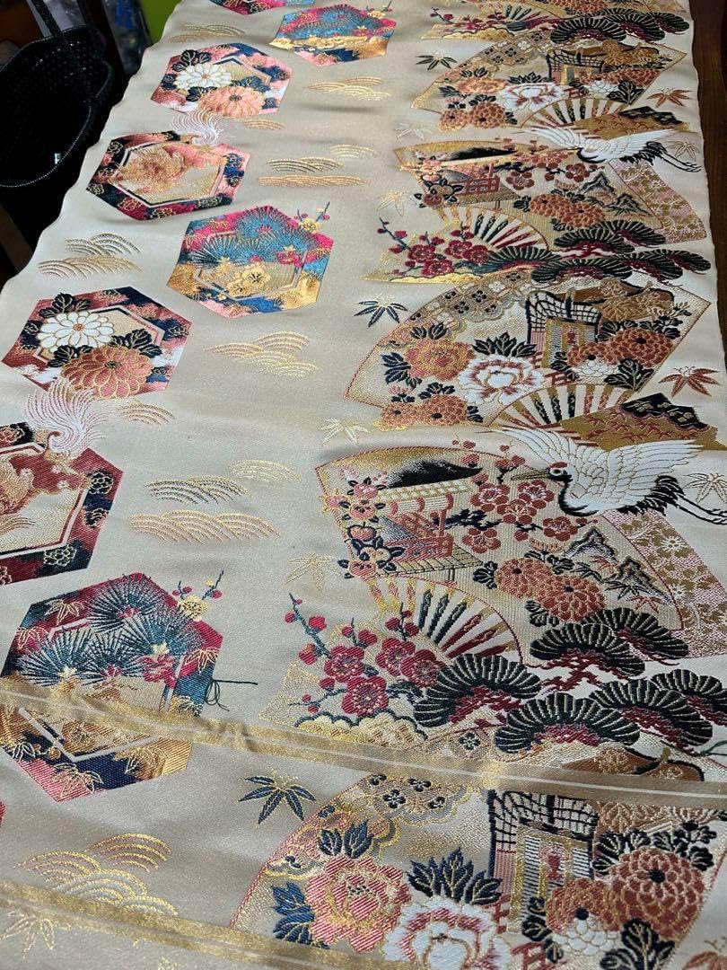 正絹】丸帯〈仕立て品〉 丸帯 リバーシブル 両面 京都 西陣 正絹 牡丹